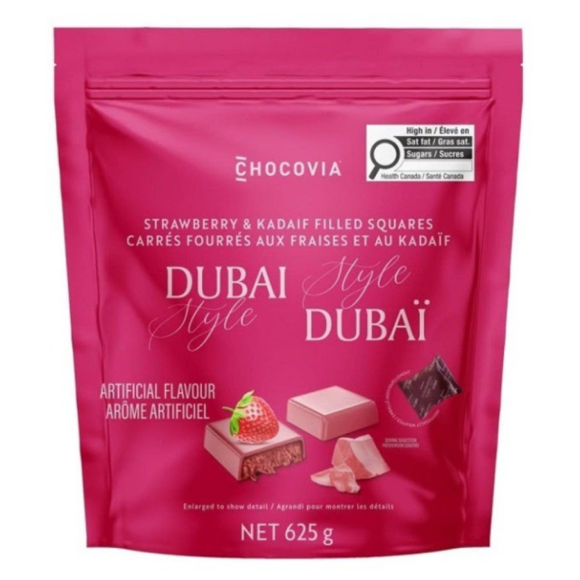 加拿大直送快閃Chocovia 杜拜風格草莓卡達耶夫夾心朱古力｜Chocovia Dubai Style Strawberry & Kadaif Filled Squares