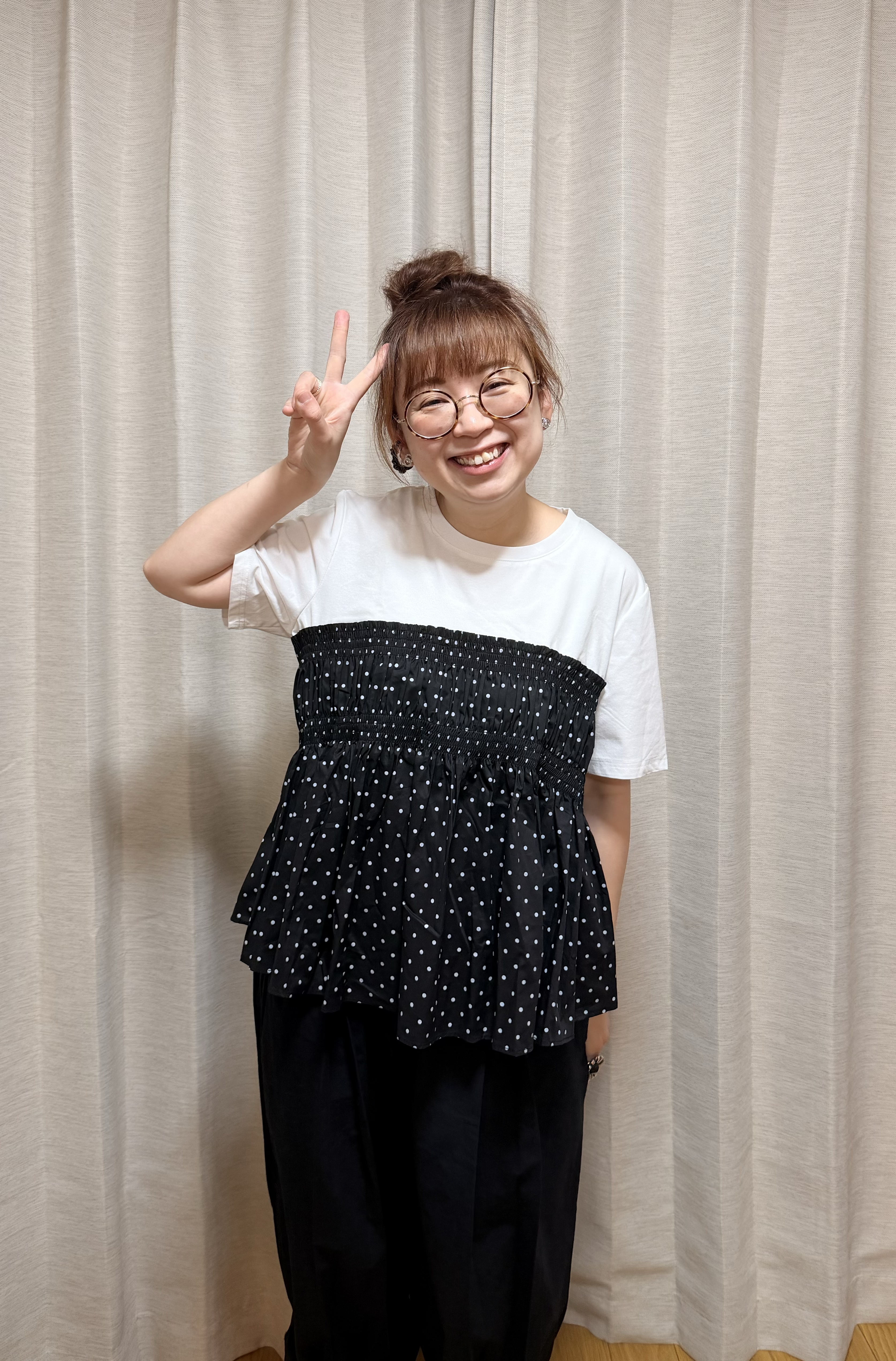 日本拼款波點衫