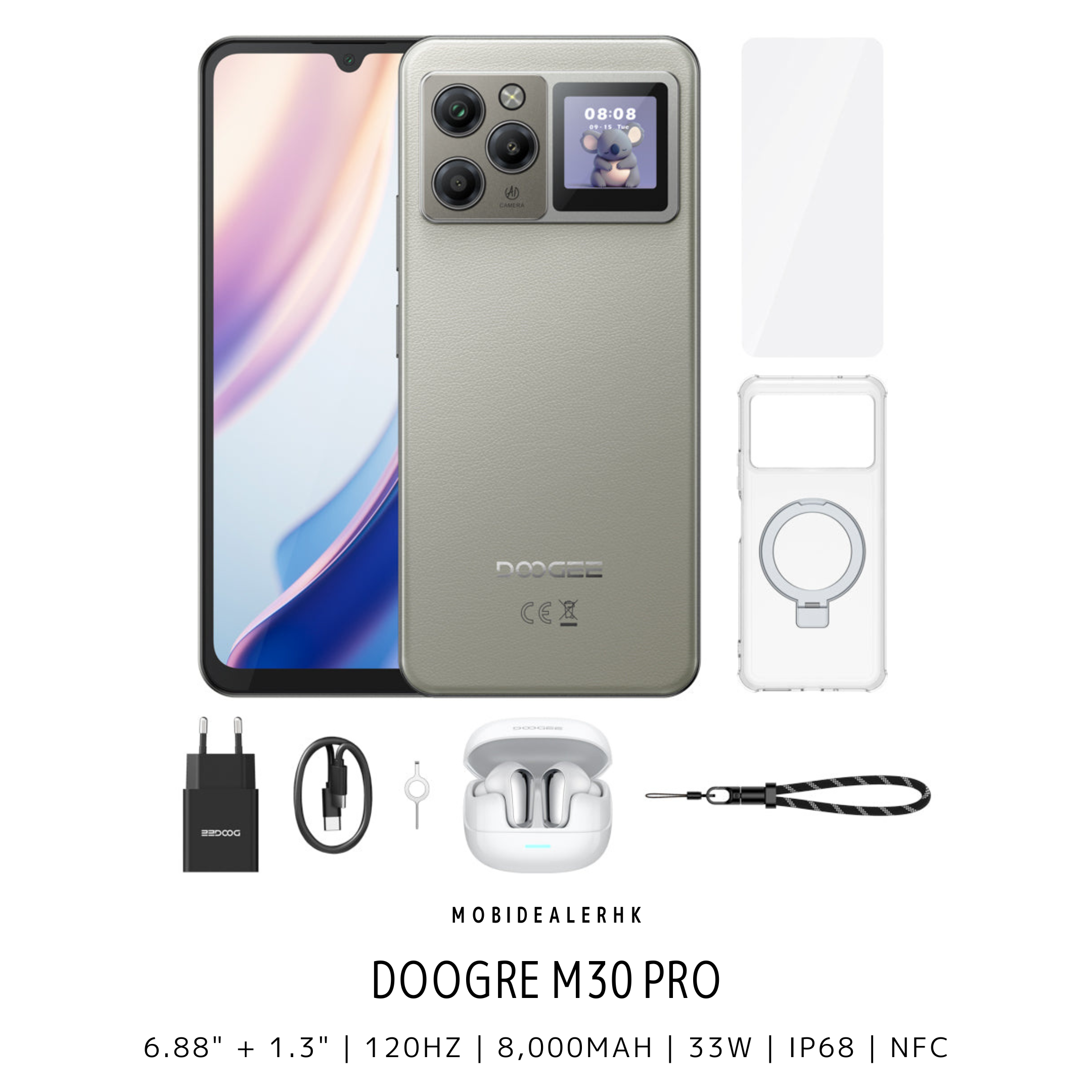 Doogee M30 Pro | 道格 M30 Pro | 智能手機 | 1.3吋後置屏 | 8000mAh大電量 | IP68防水