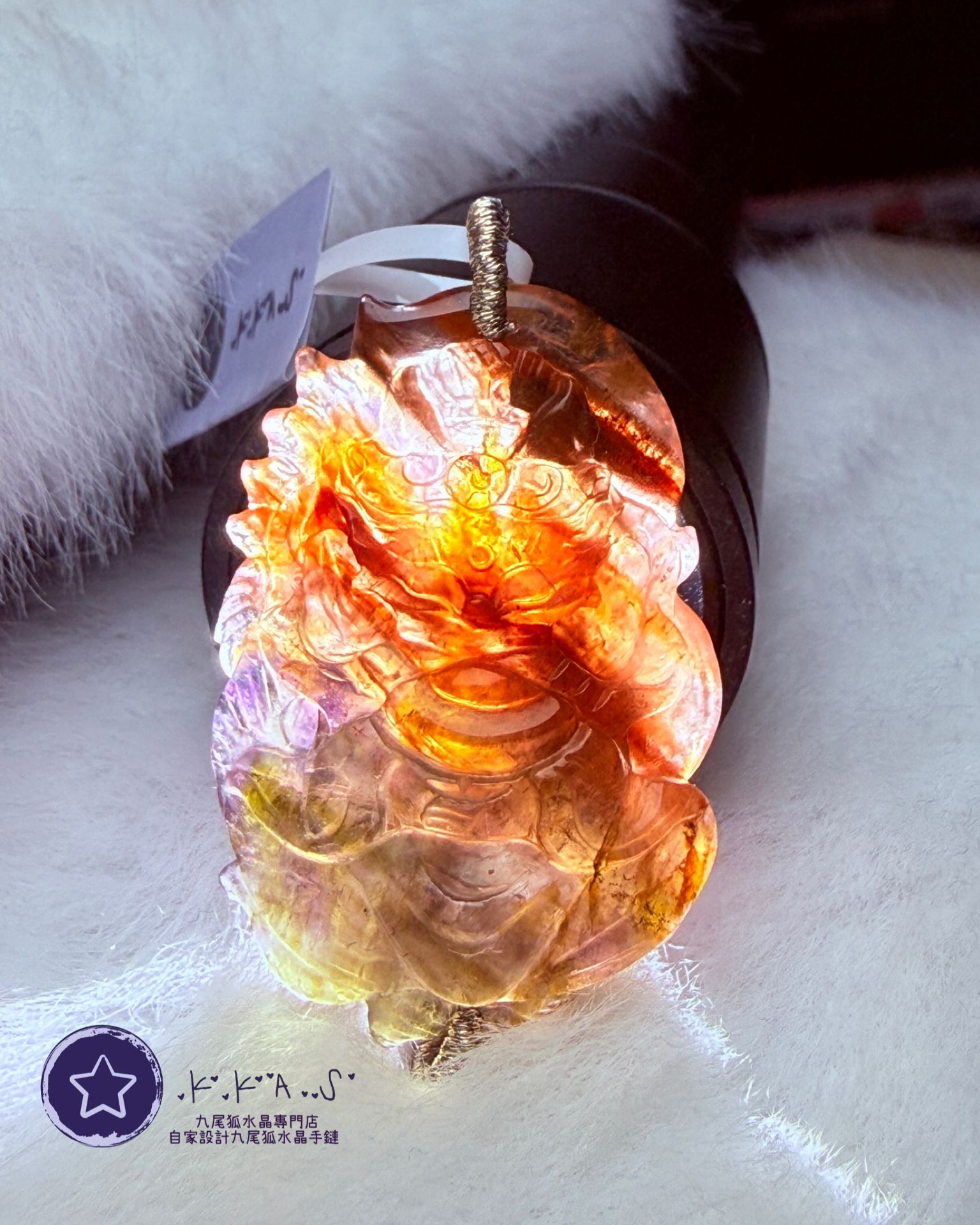 K00226 紅極光 鳳凰狐 - 吊墜/手牌兩用款
