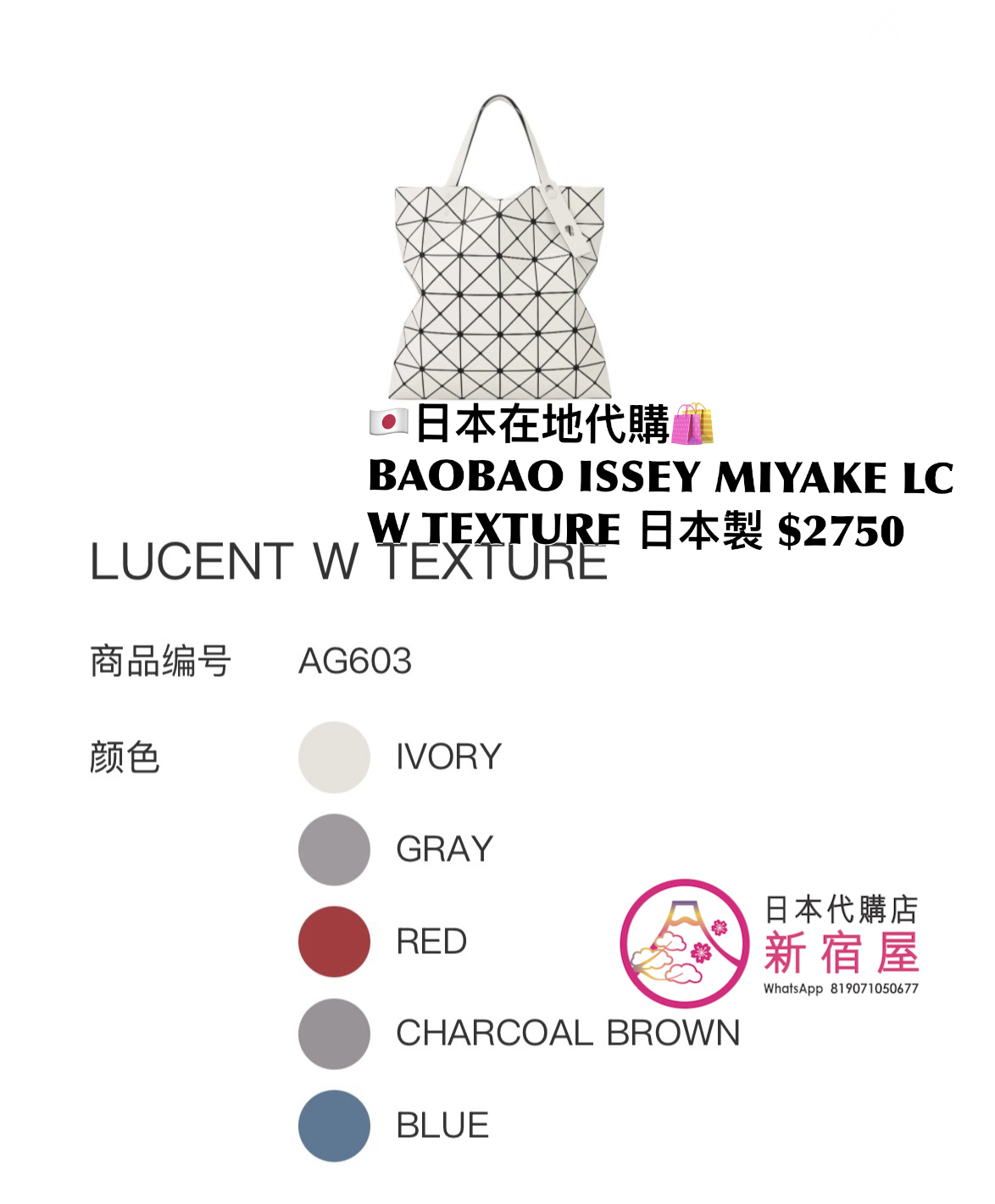 BAOBAO ISSEY MIYAKE LUCENT WITH TEXTURE