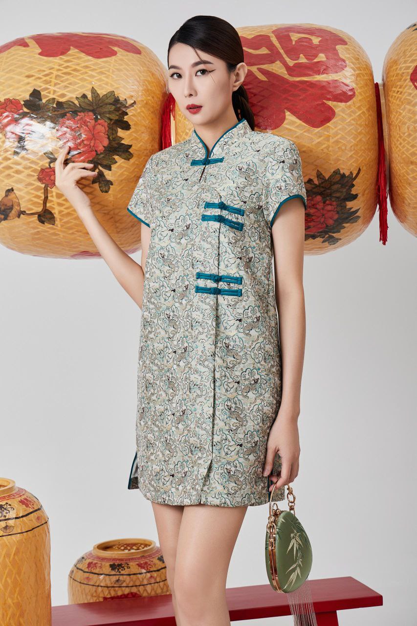 宽松旗袍连身裙 2116