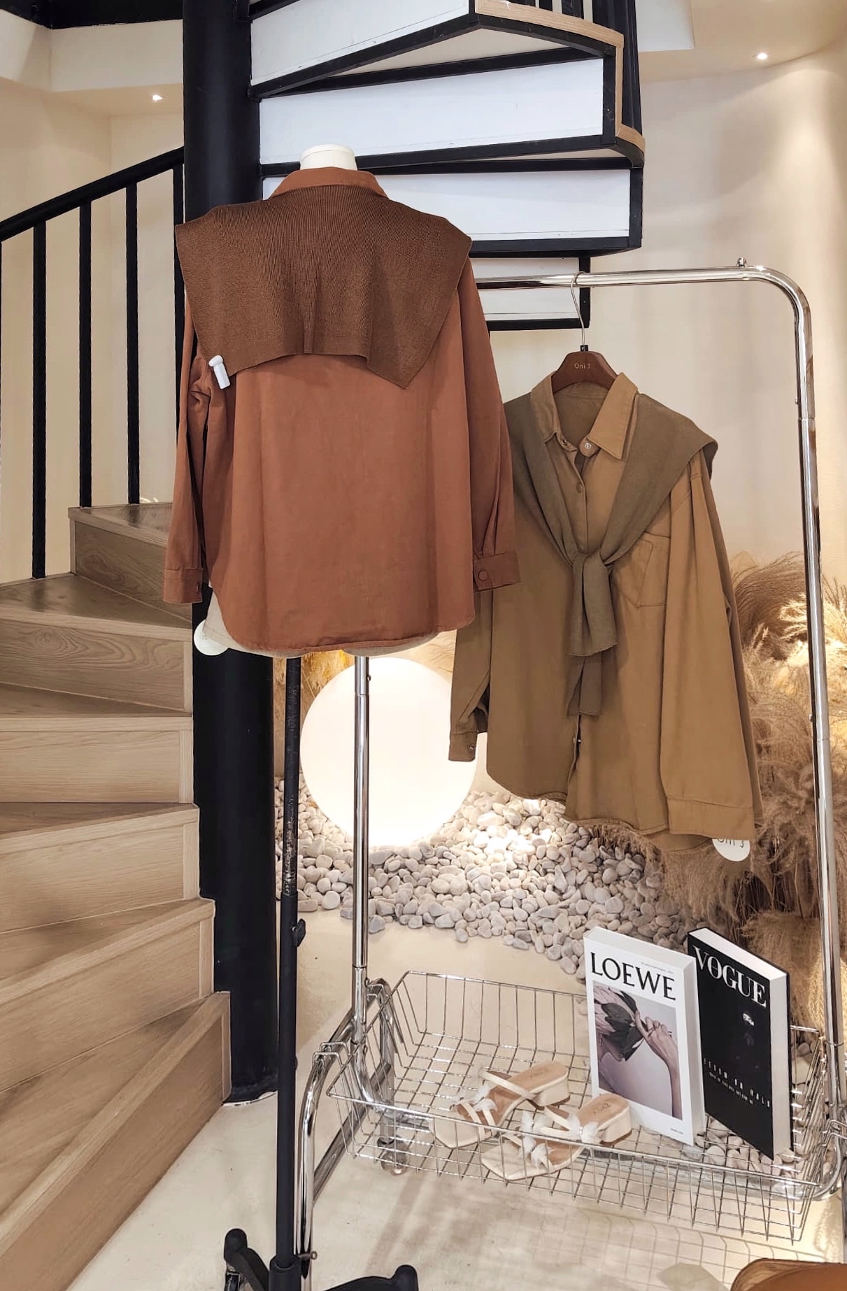 宽松男友外套+披肩