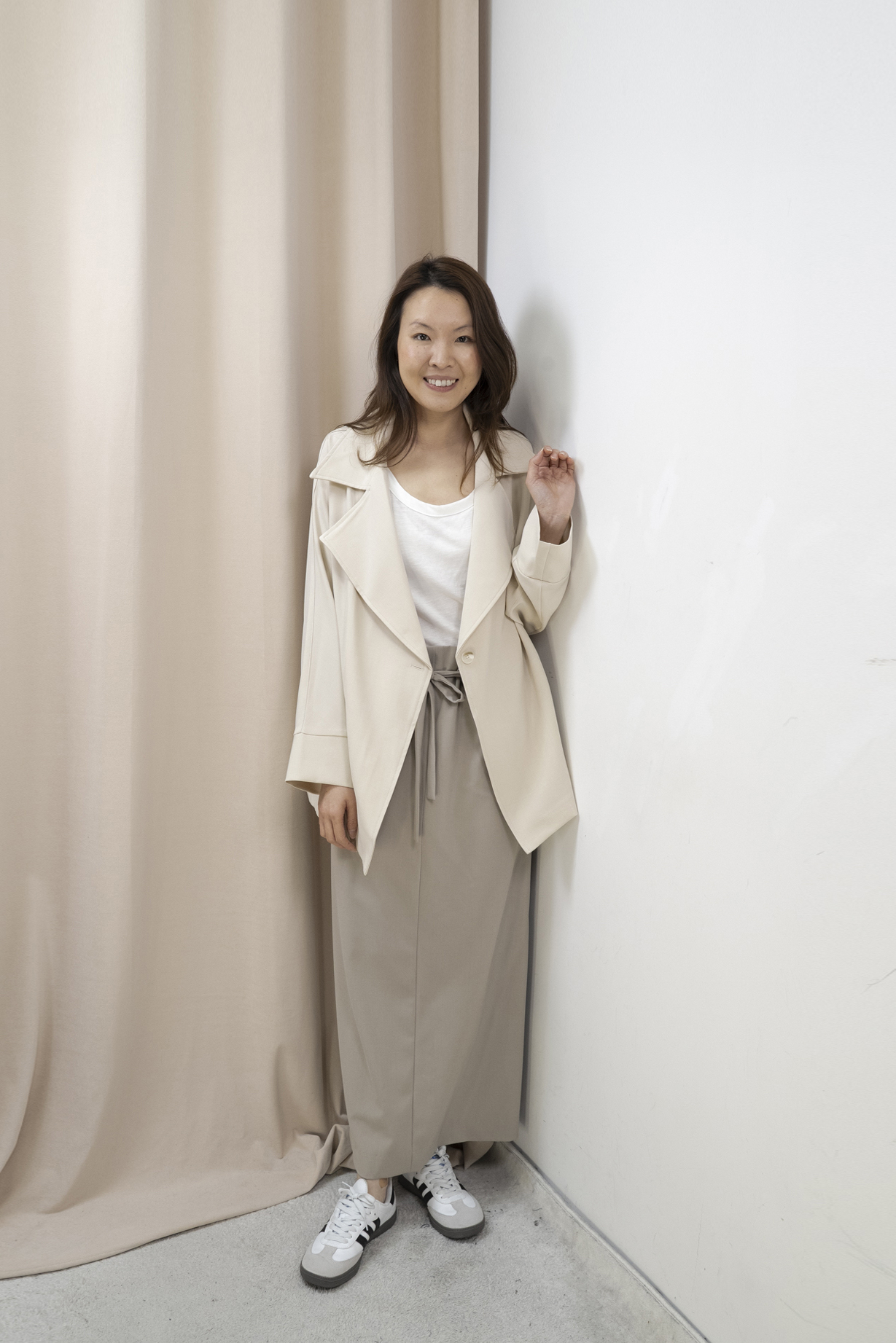 推薦！Smart Causal 必備大翻領西外（米杏色）