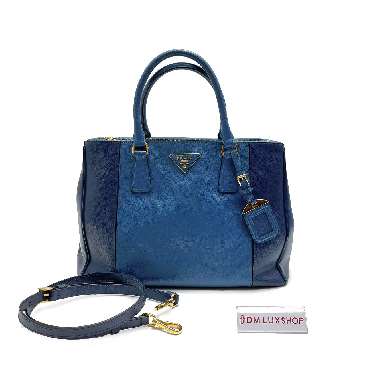 Prada Saffiano Blue Duo Tone