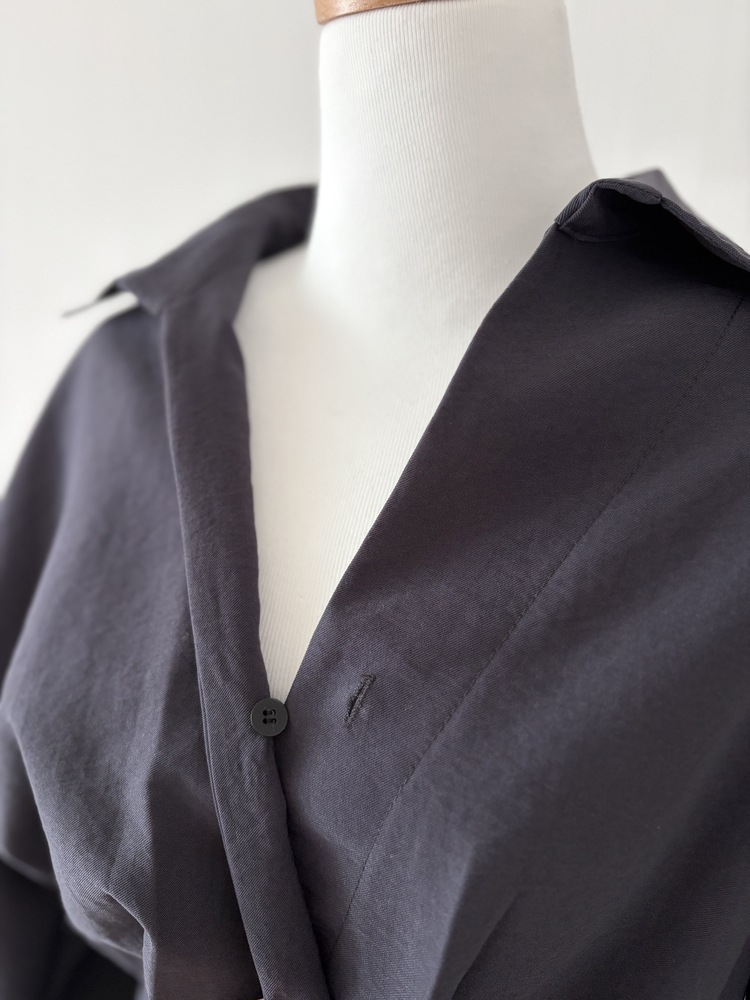 The Madeleine Belted Dress (Charcoal)