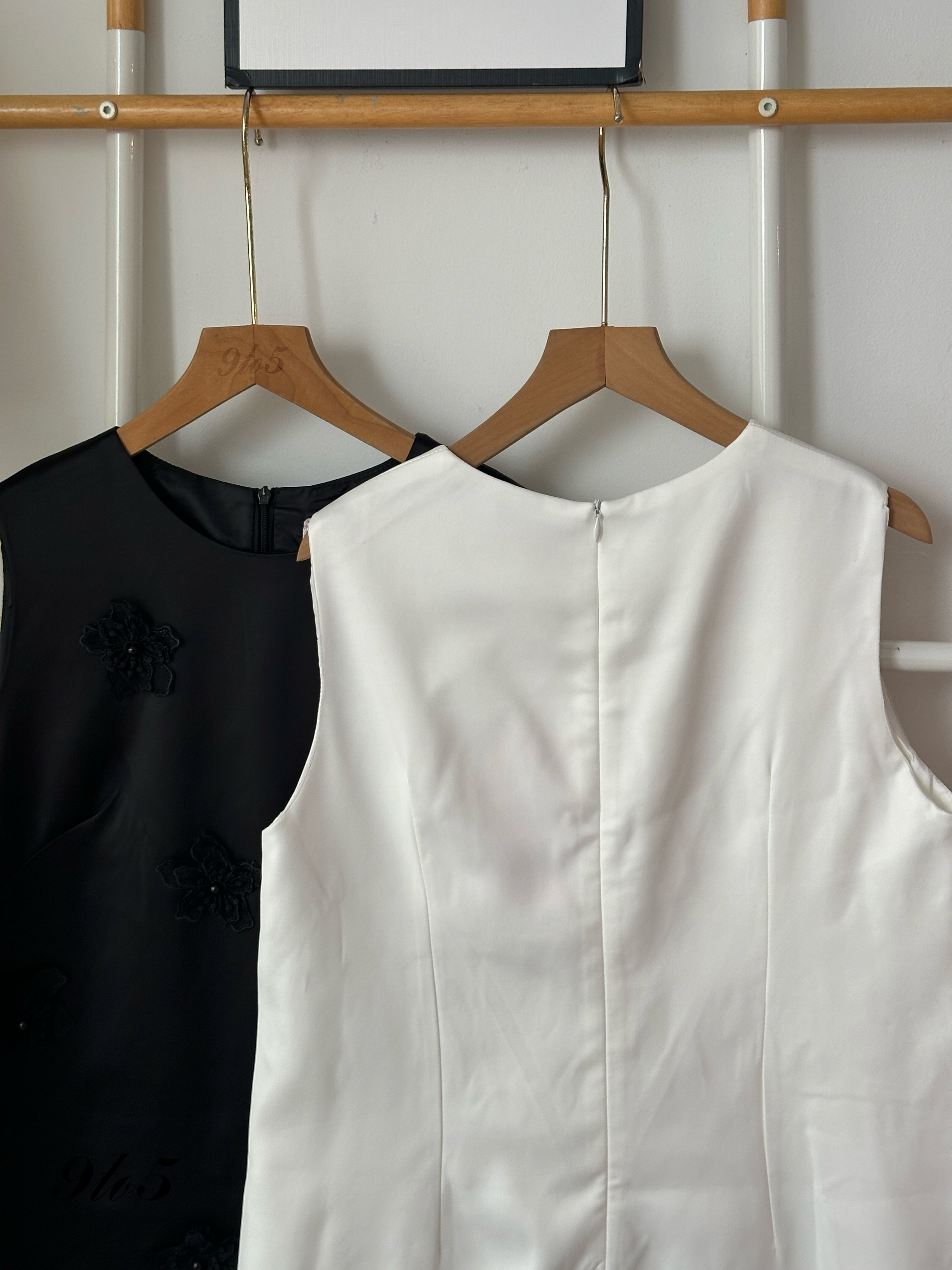 D2325 Satin Floral Dress - 3 Colors