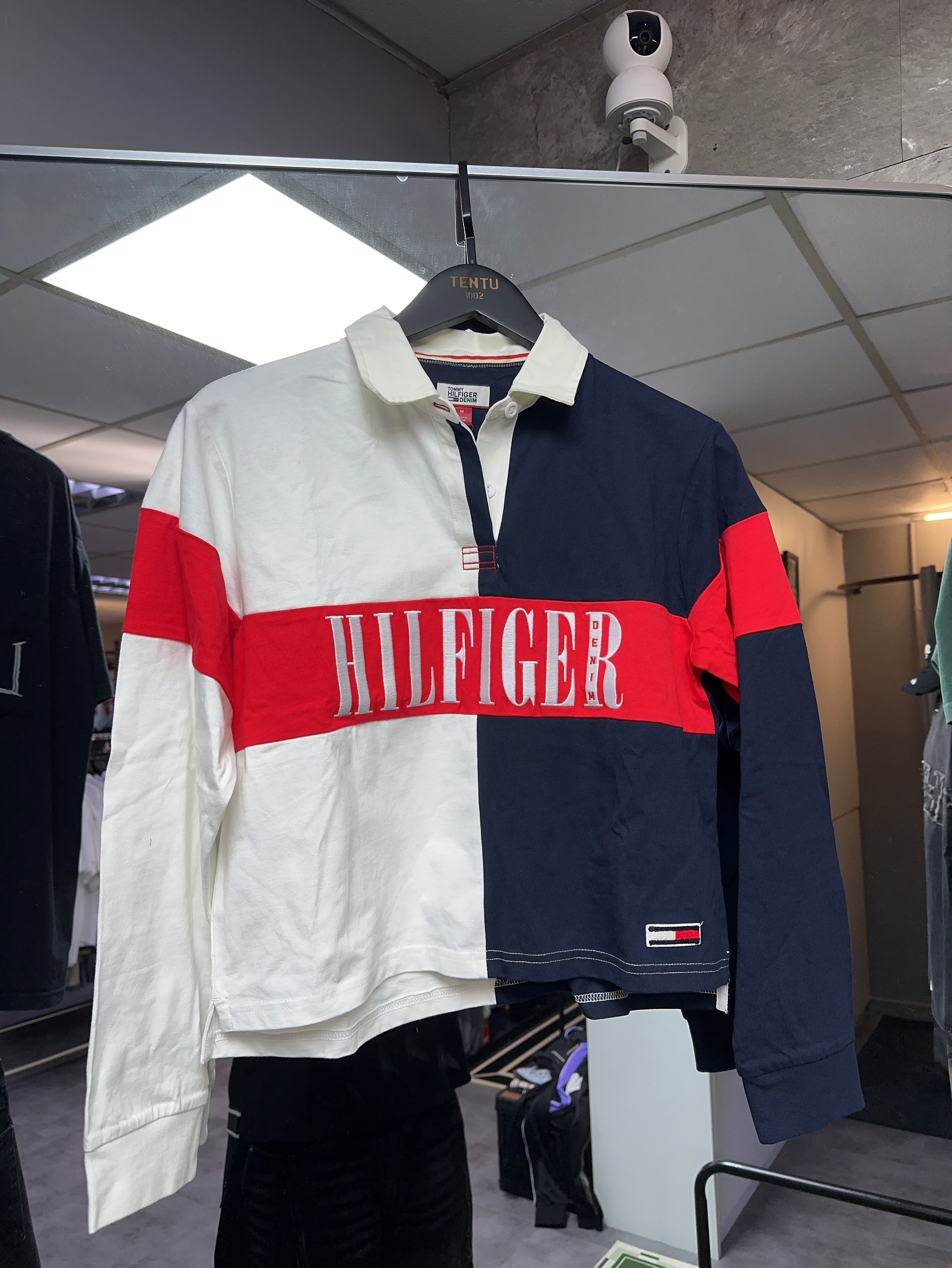 Tommy Polo領短版Tee - M