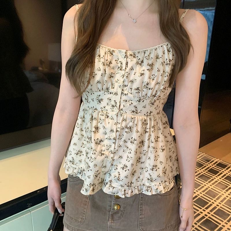 TP596气质小碎花吊带