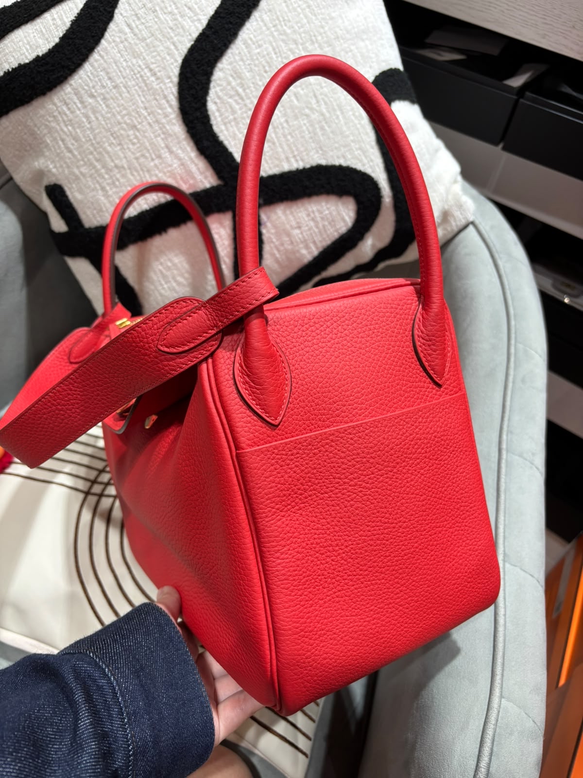 Hermes Lindy 30,SATMP X,心紅金扣 100%Authentic, 98%new ✅dust bag✅box