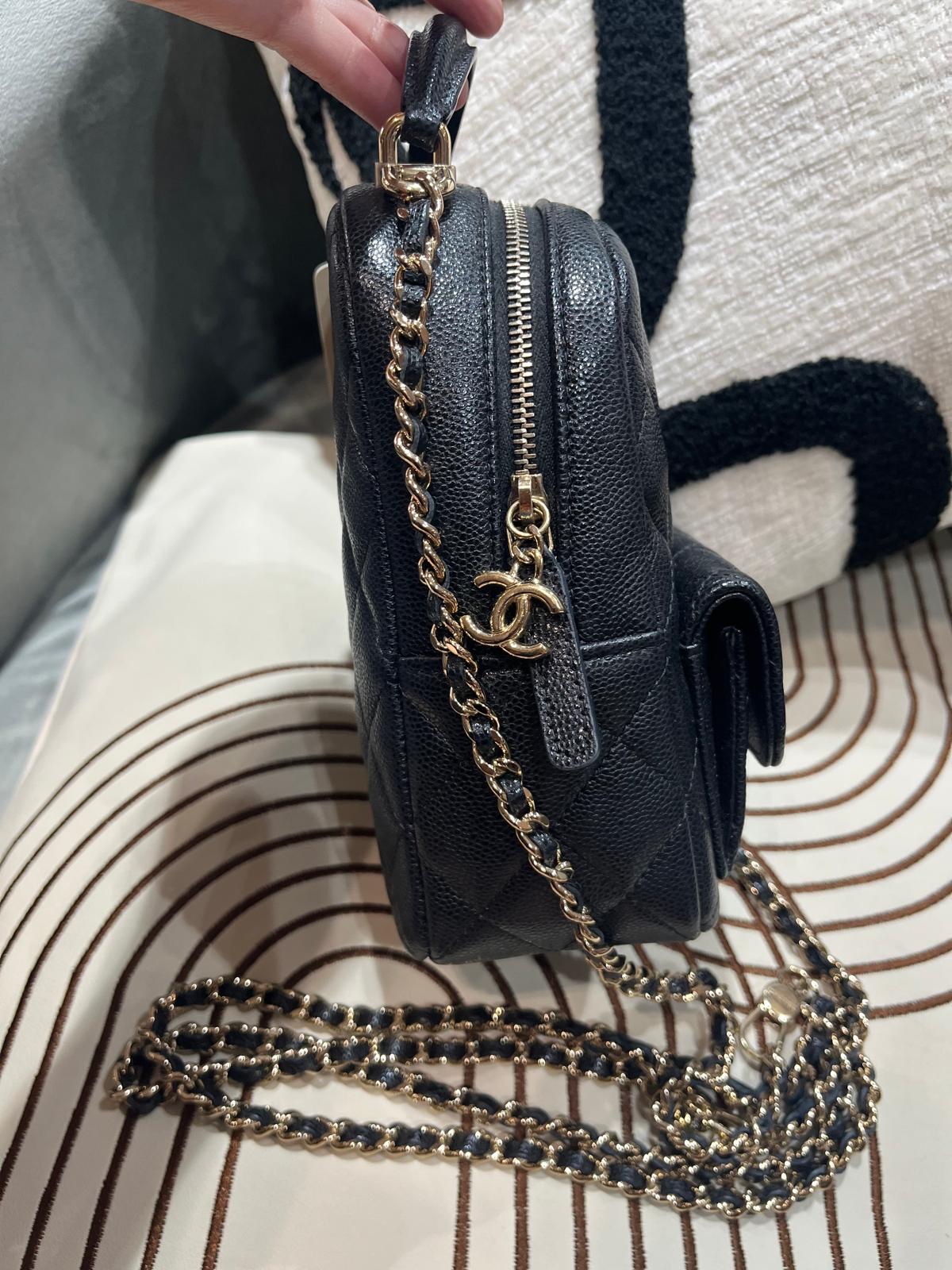 Chanel mini backpack 黑色荔枝牛皮淡金扣迷你背囊24C,100%Authentic,98%new ✅晶片✅dust bag✅box