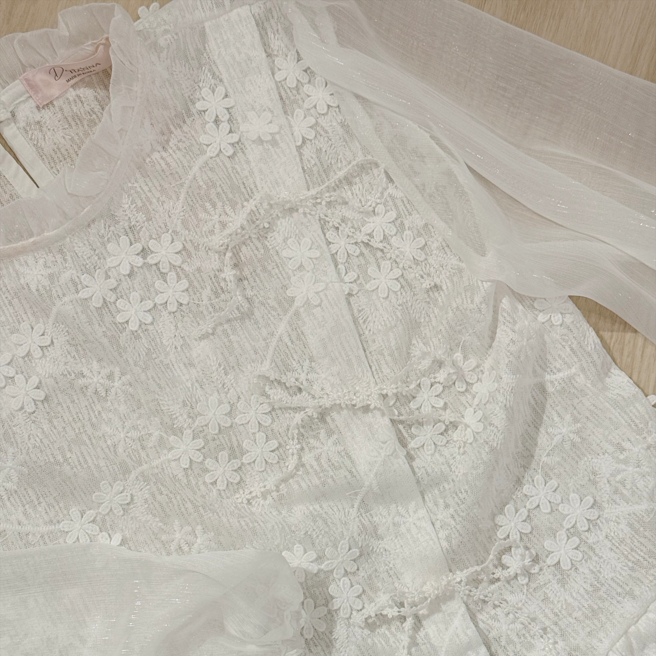 #HANNA-made# Autumn White Layered Blouse