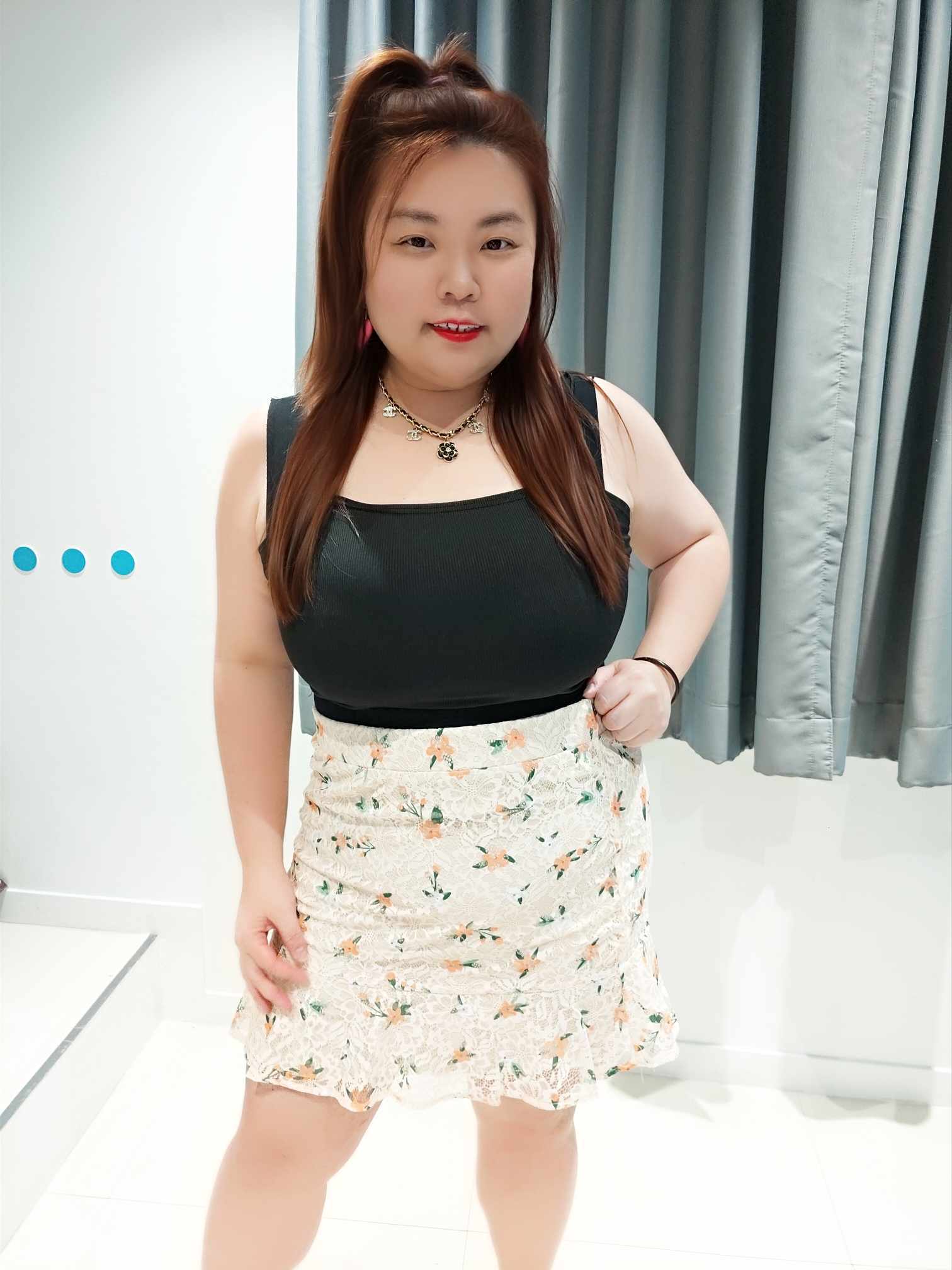 ENF01 C8017 蕾丝花卉拼鱼尾裙