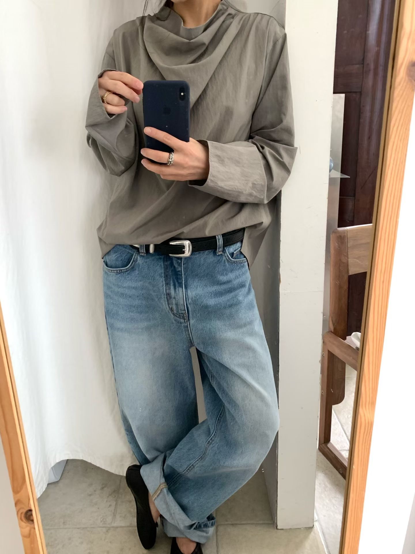 (預購價)Stand-up collar top #top113