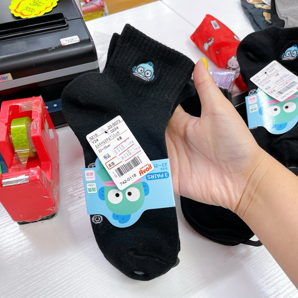 日本直送Sanrio 水怪一set三對短襪長襪 23-25cm