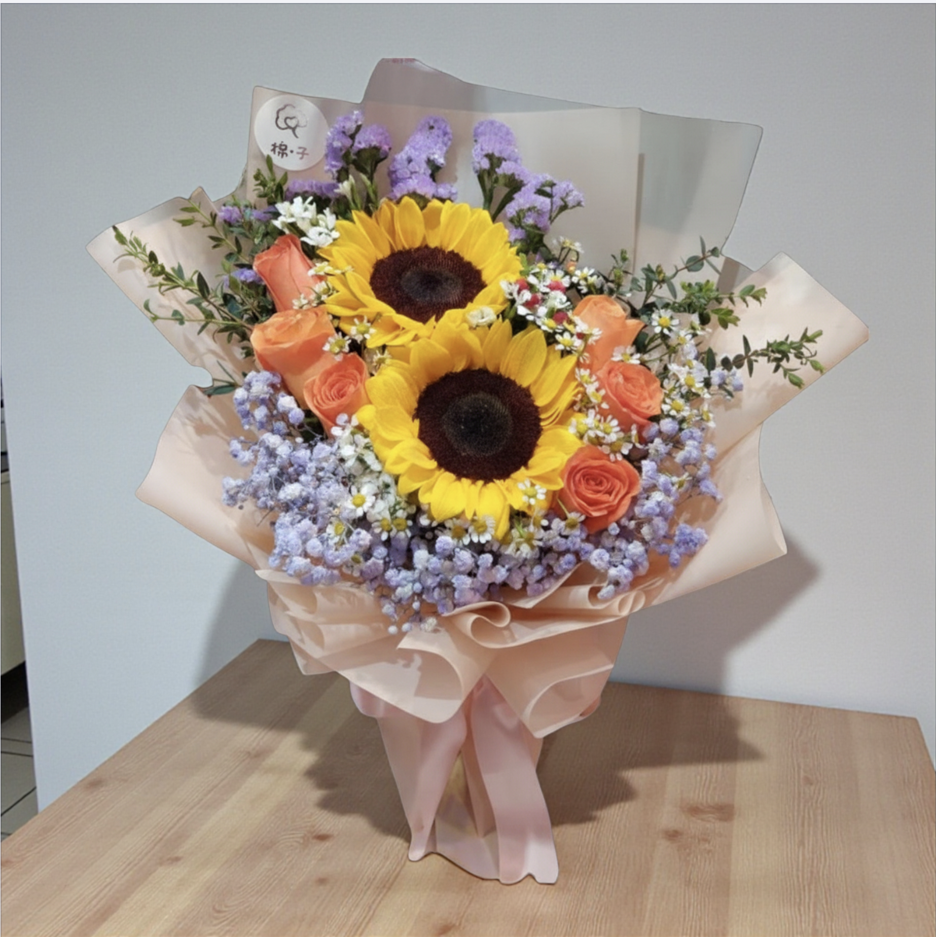  👉🏻鮮👈🏻2支向日葵花束丨畢業花束丨榮休花束丨生日花束丨洗禮花束丨紫系花束丨橙紫系花束丨觀塘花店丨大學畢業花束