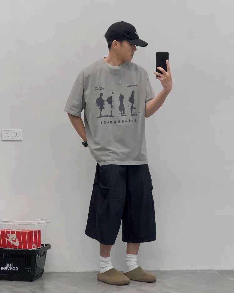 W65純棉洗水印花T恤