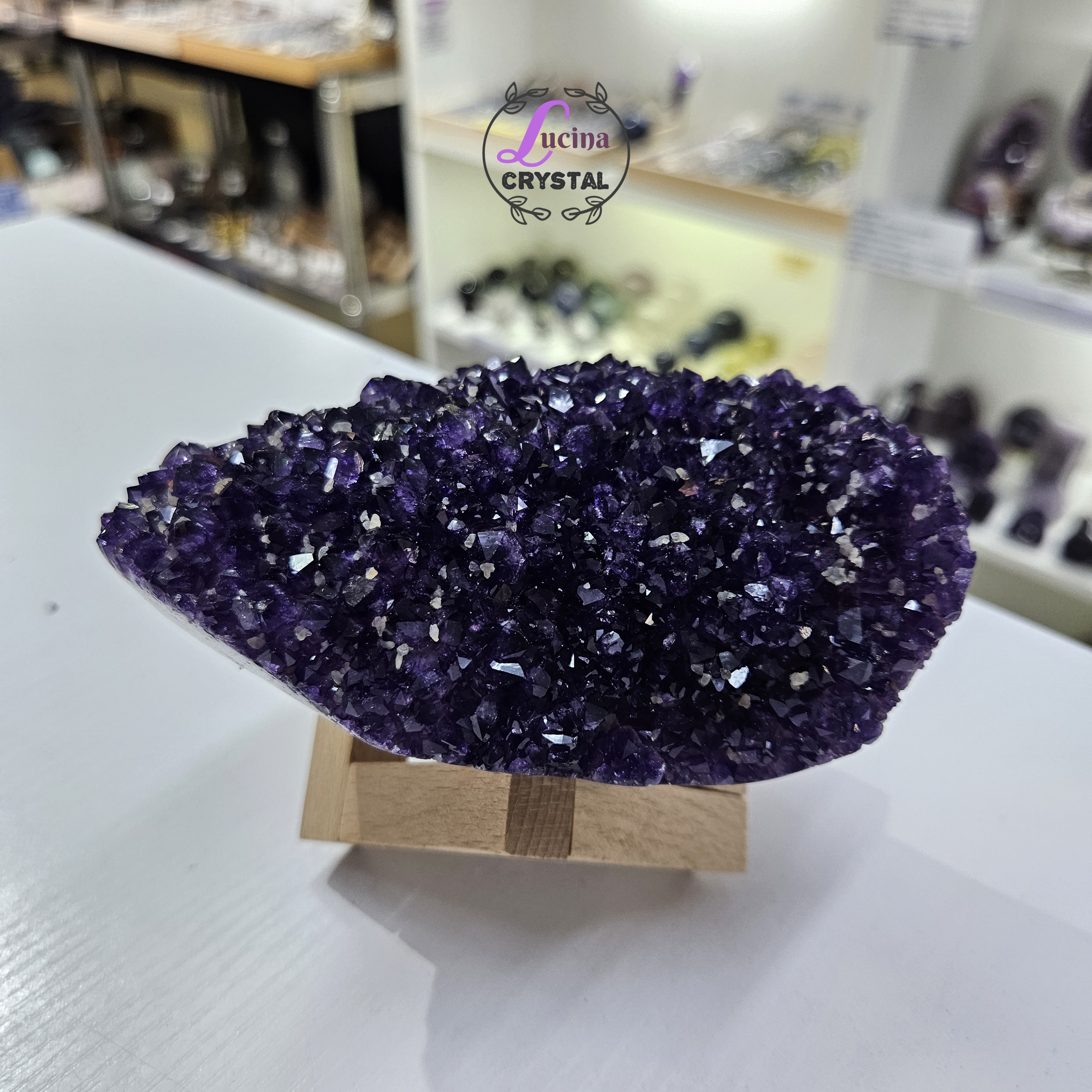 (Co#8551) 深紫細牙紫水晶簇伴生方解石