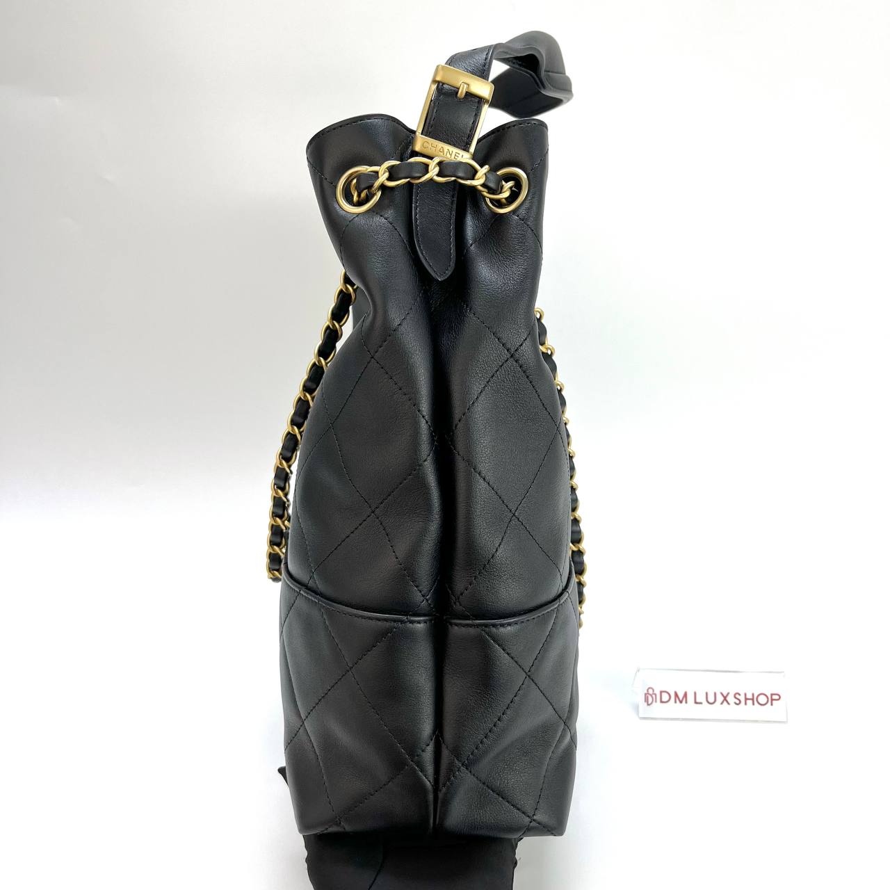 Chanel Black Calfskin 25A Vertical Hobo Bag GHW (Microchip)