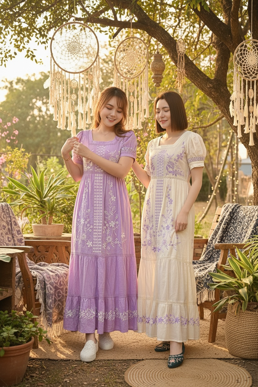 Purple Princess Emb Pure Cotton OP #1430