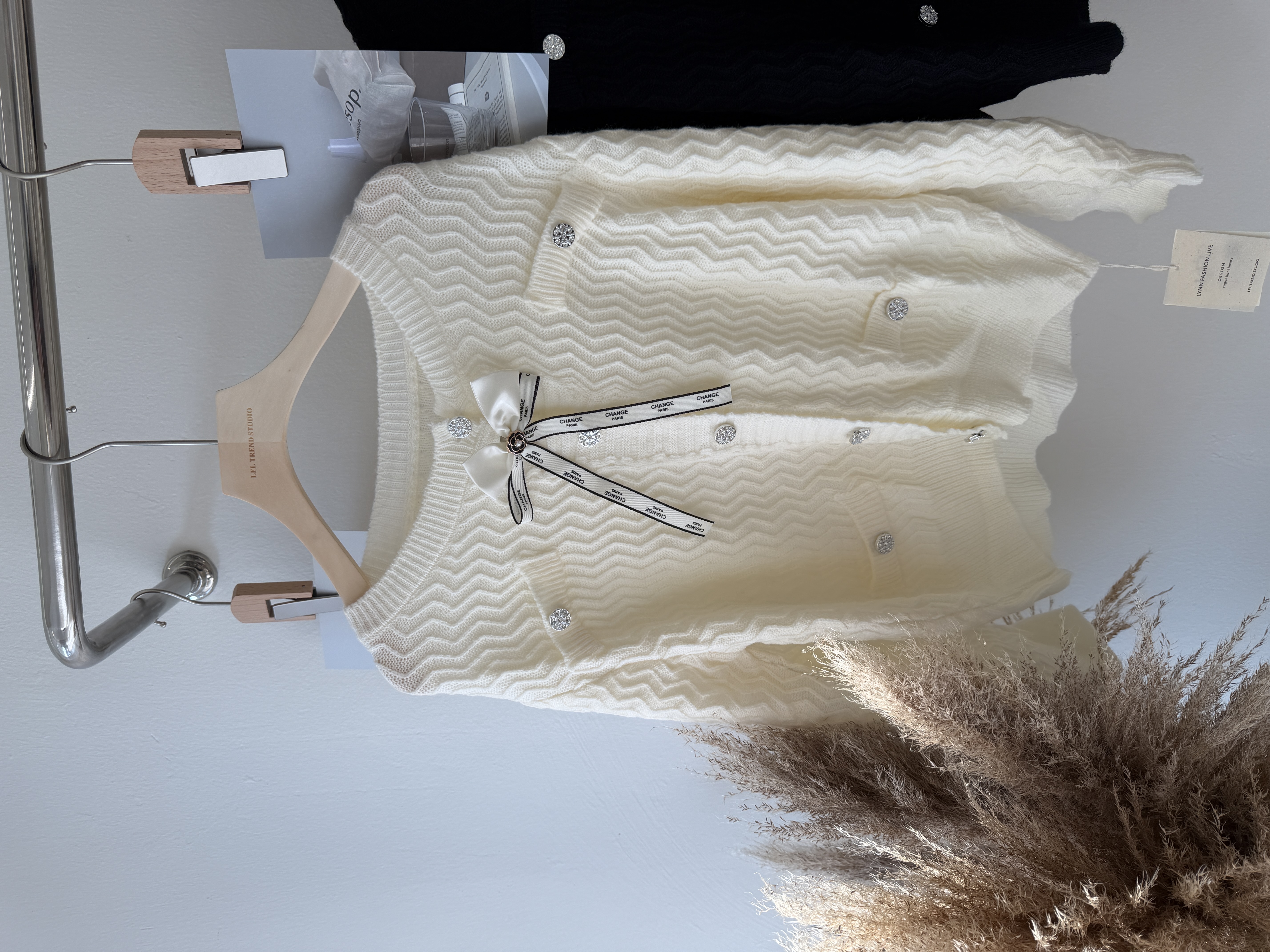 6610 韩系名媛小香风蝴蝶结扣外套