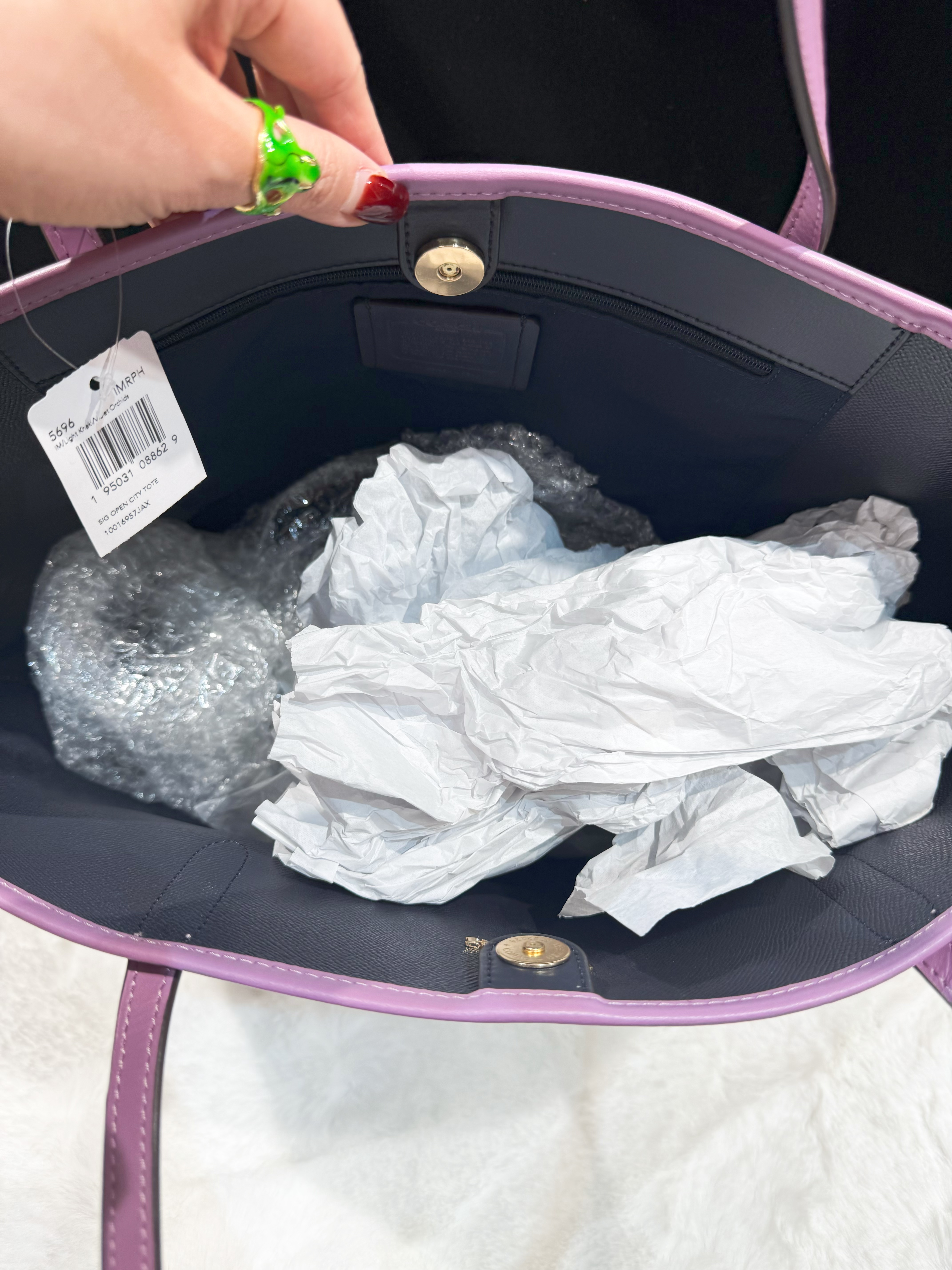 Coach City tote white/m/purple