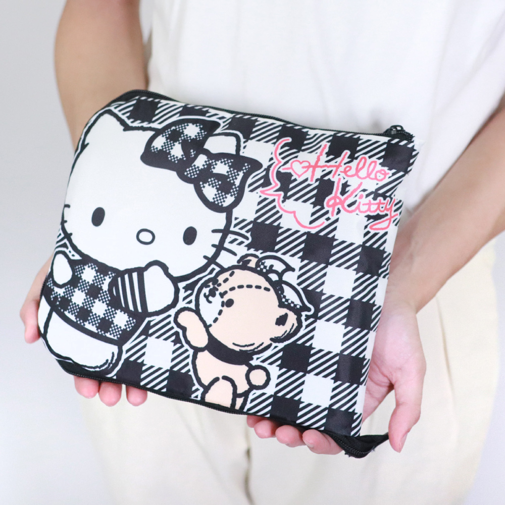 📦訂購 台灣代購 murmur Sanrio Hello Kitty 黑白格 完美折疊行李袋 旅行袋