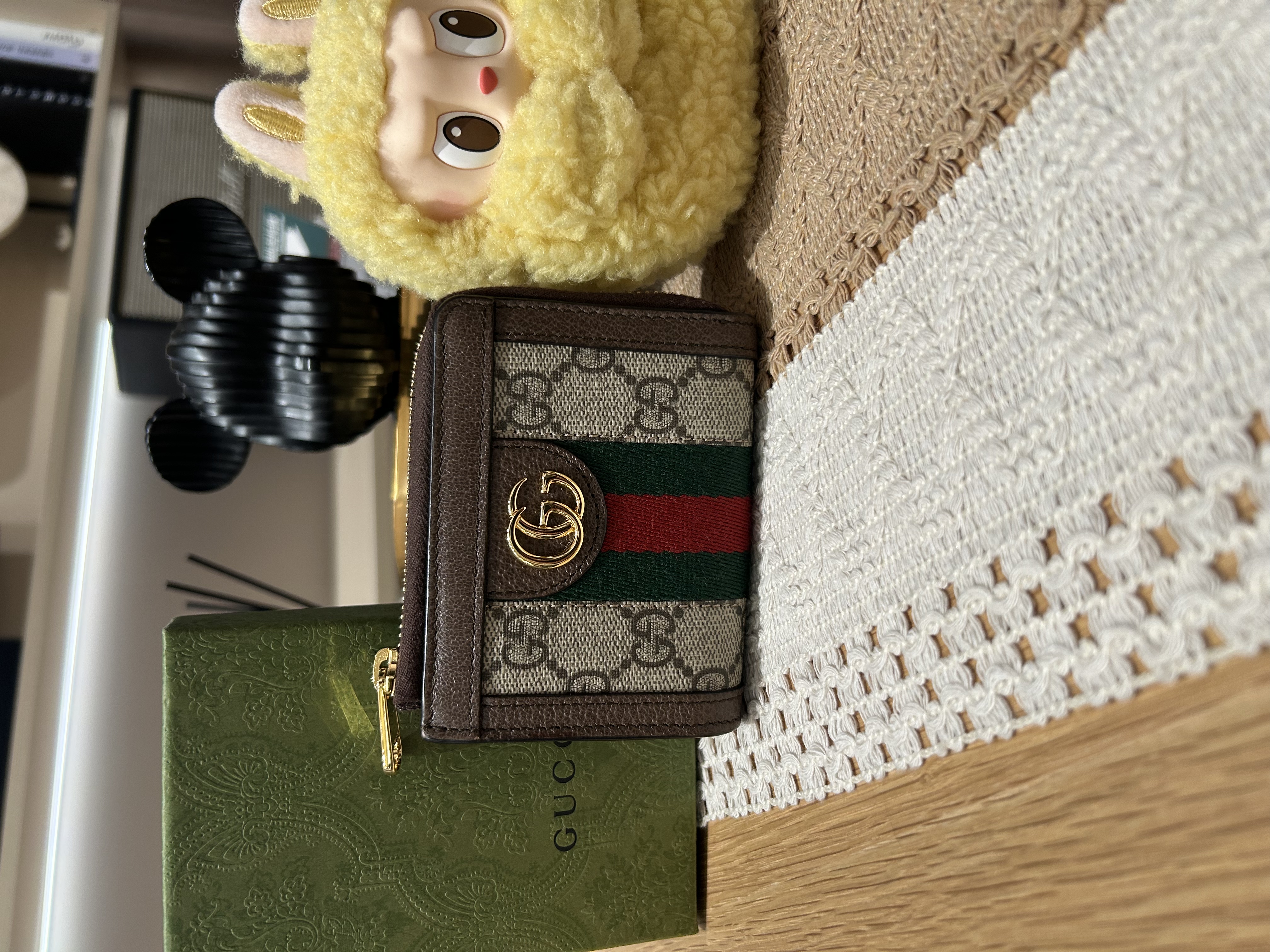 Gucci Ophidia GG Supreme Tri-Fold Wallet 100%Authentic, 99%New ✅Box