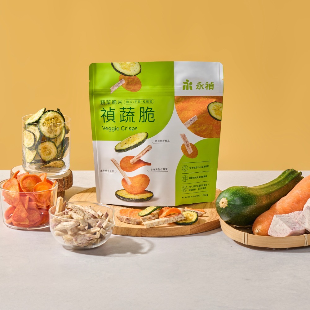 永偵 禎蔬脆 | 蔬菜脆片 - 櫛瓜/芋頭/紅蘿蔔 100g
