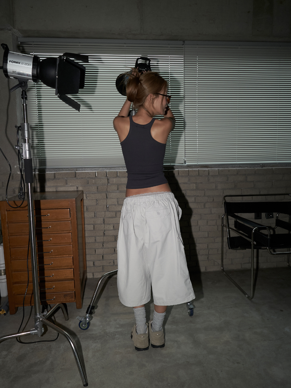 Drawstring Cotton Cargo Shorts