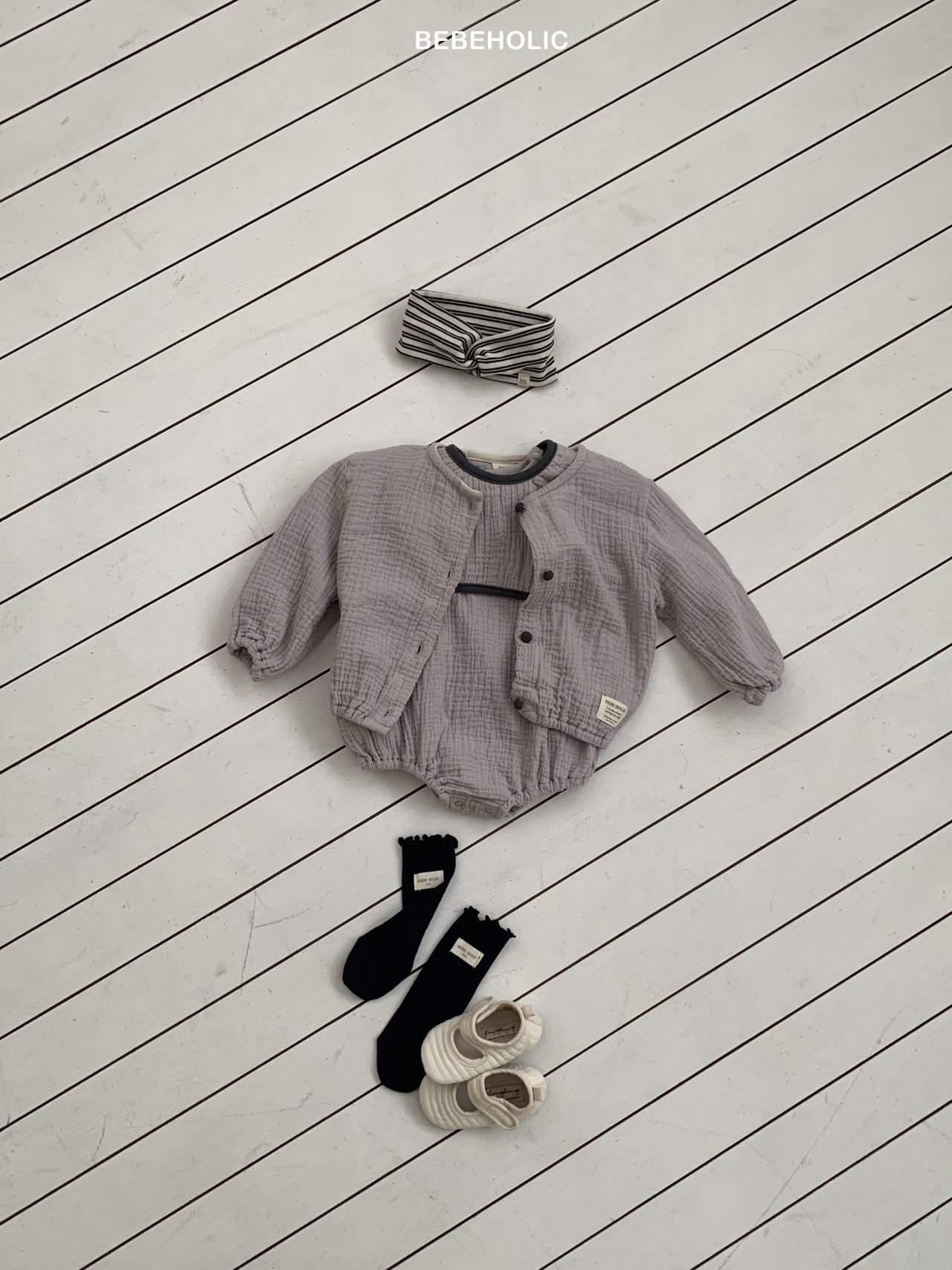 🌸預訂 韓國直送🌸🇰🇷BEBEHOLIC三色背心包屁衣/圍兜/開襟外套