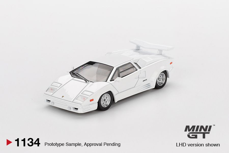 Mini GT 1/64 Lamborghini Countach 25th Anniversary White - MGT01134-L