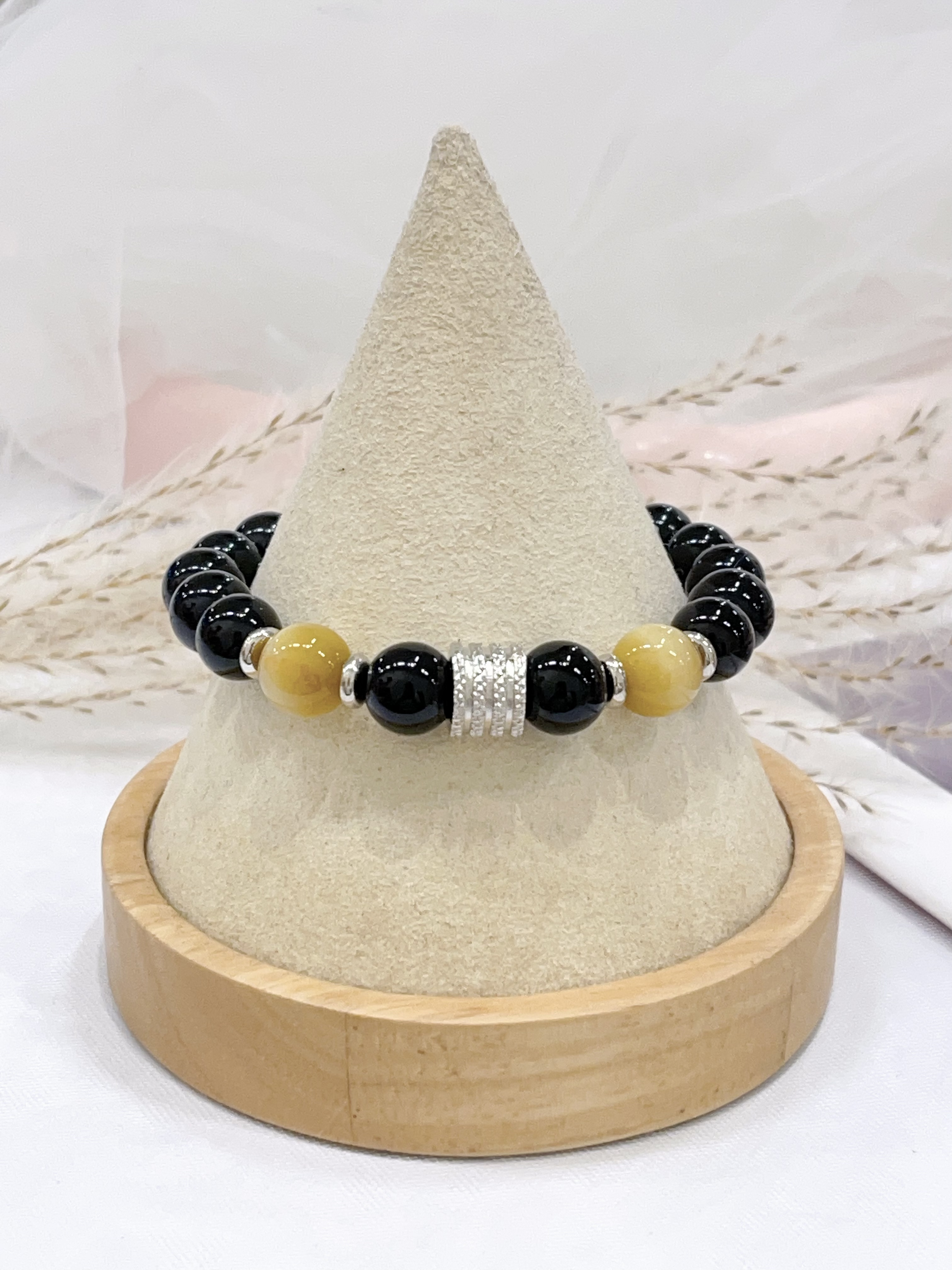 🐯 金虎眼 × 黑曜石手串 Golden Tiger Eye & Obsidian | 10mm