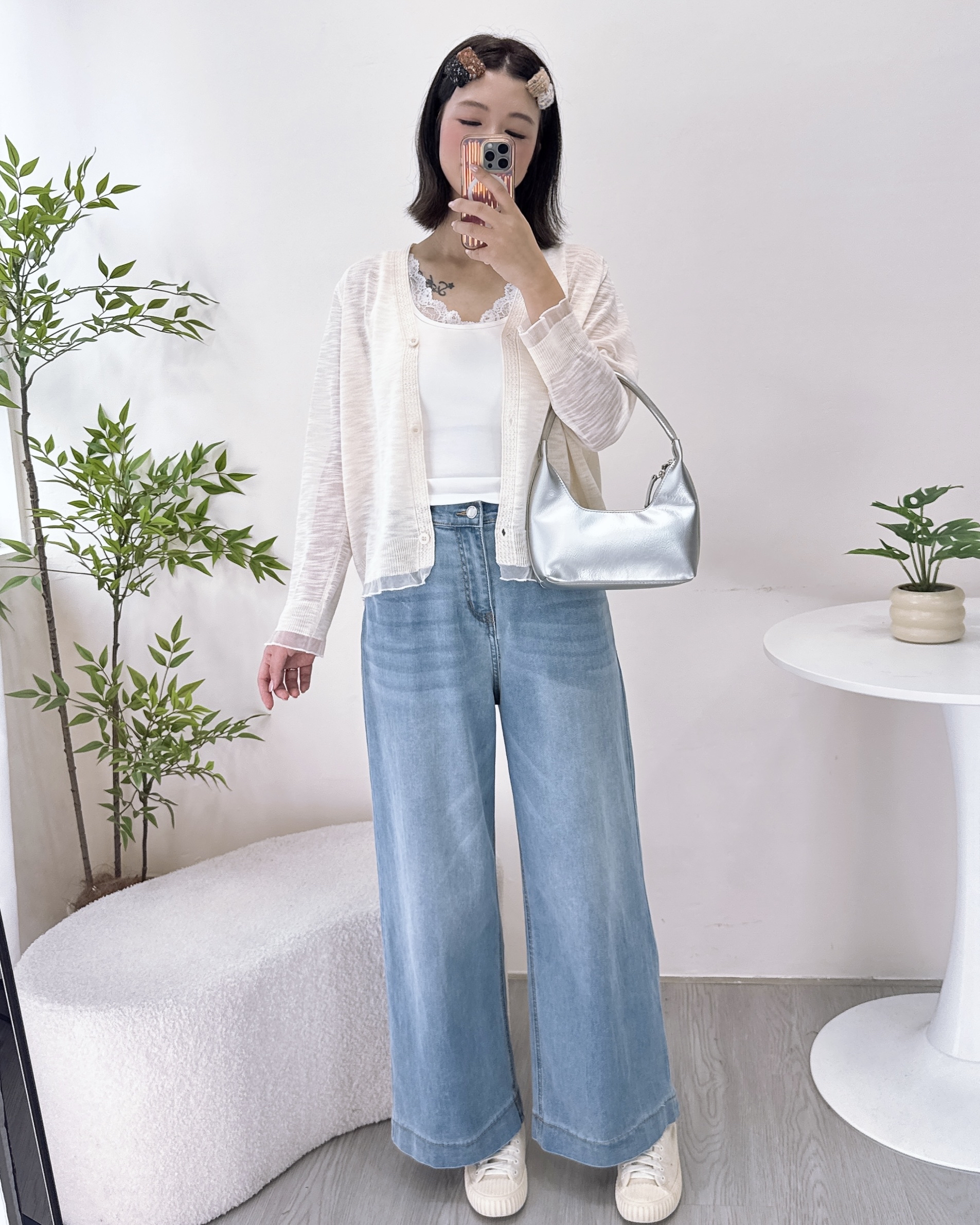 超柔軟顯瘦粉藍薄闊牛