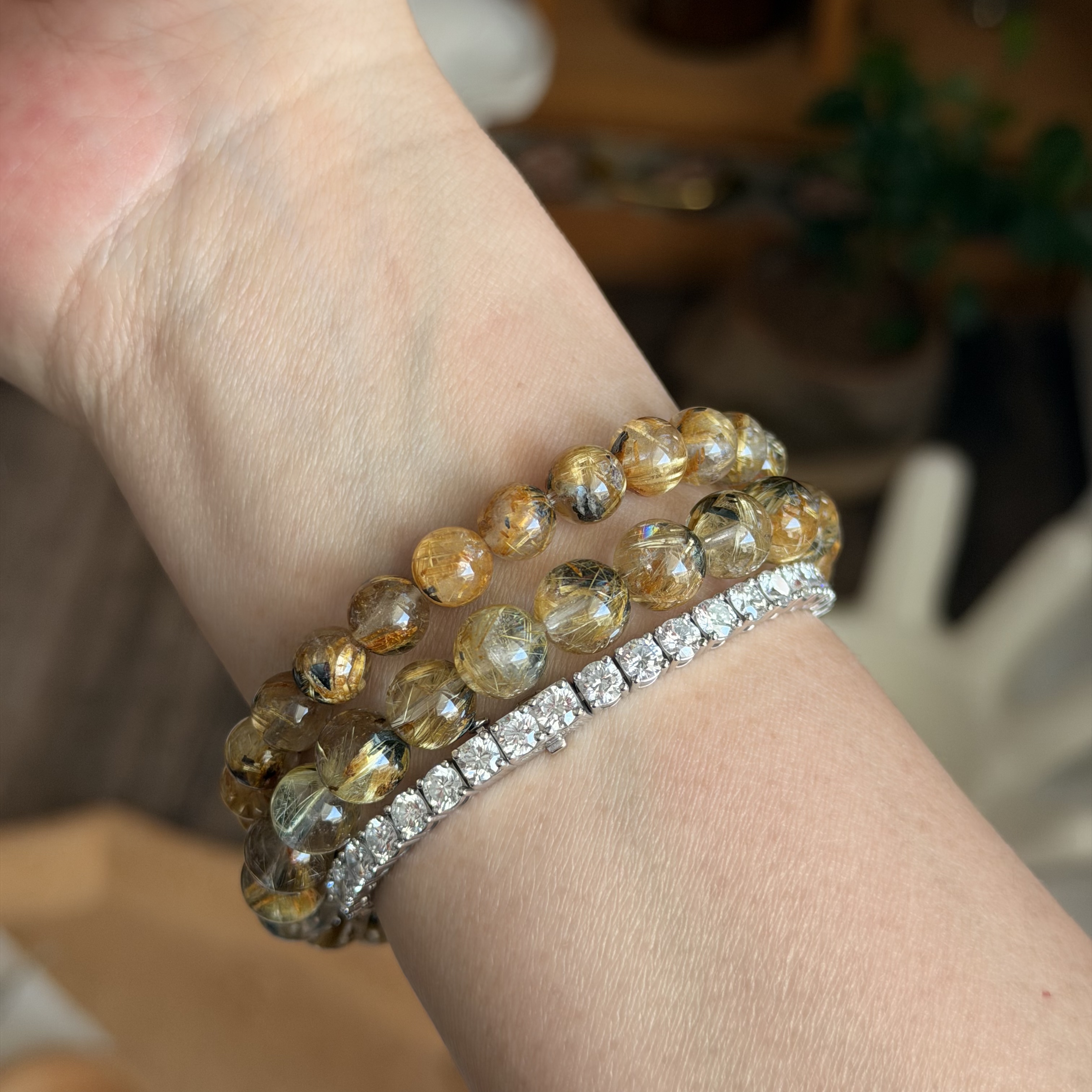  金鈦晶共生赤鐵礦手串