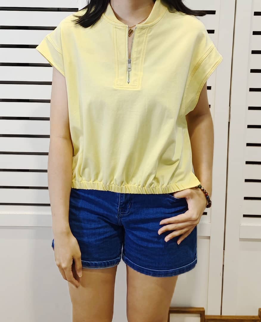 LY5061 Half Zipped S/L Collar Tee