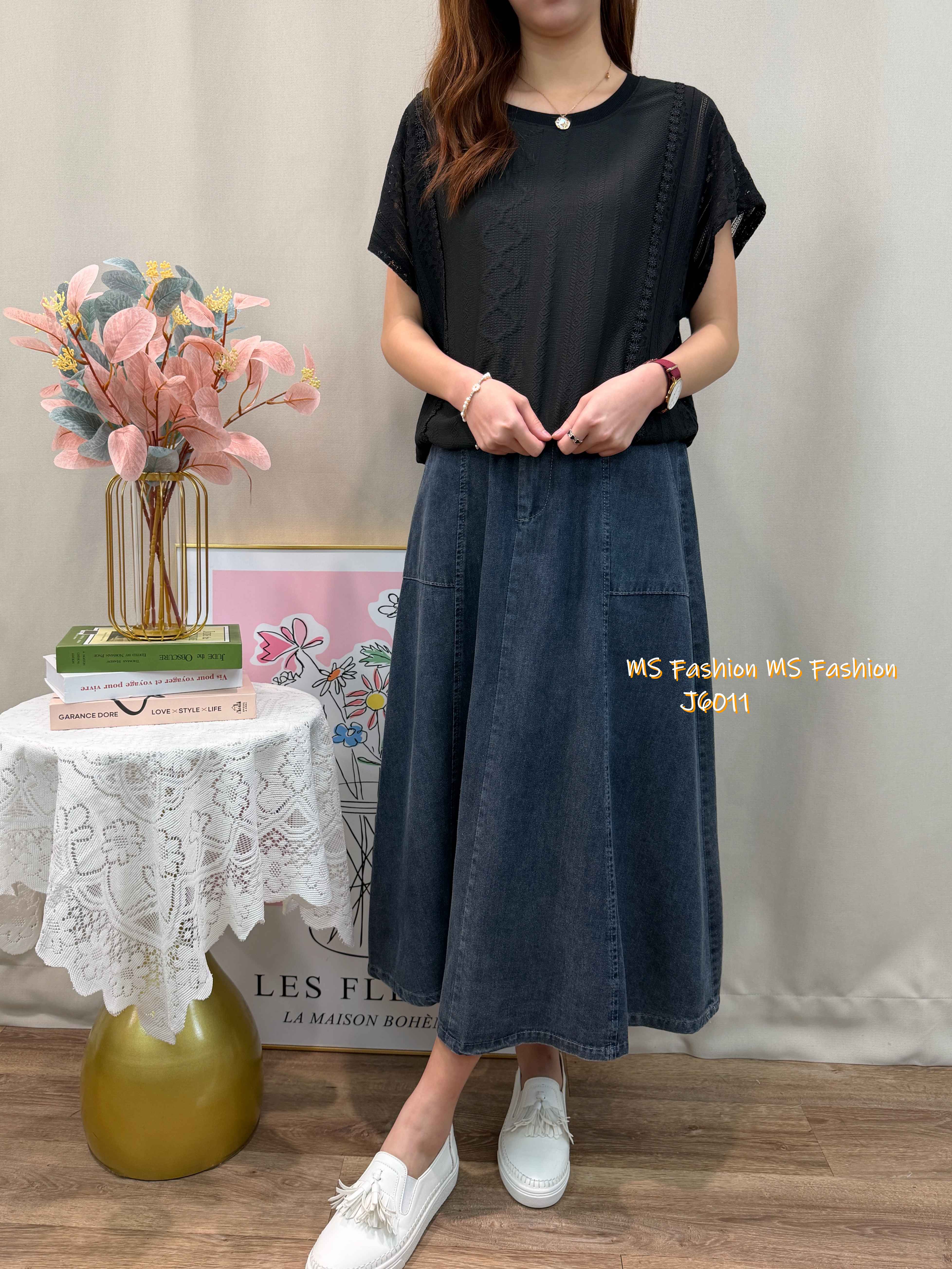 J6011 韓國🇰🇷中長款牛仔半裙