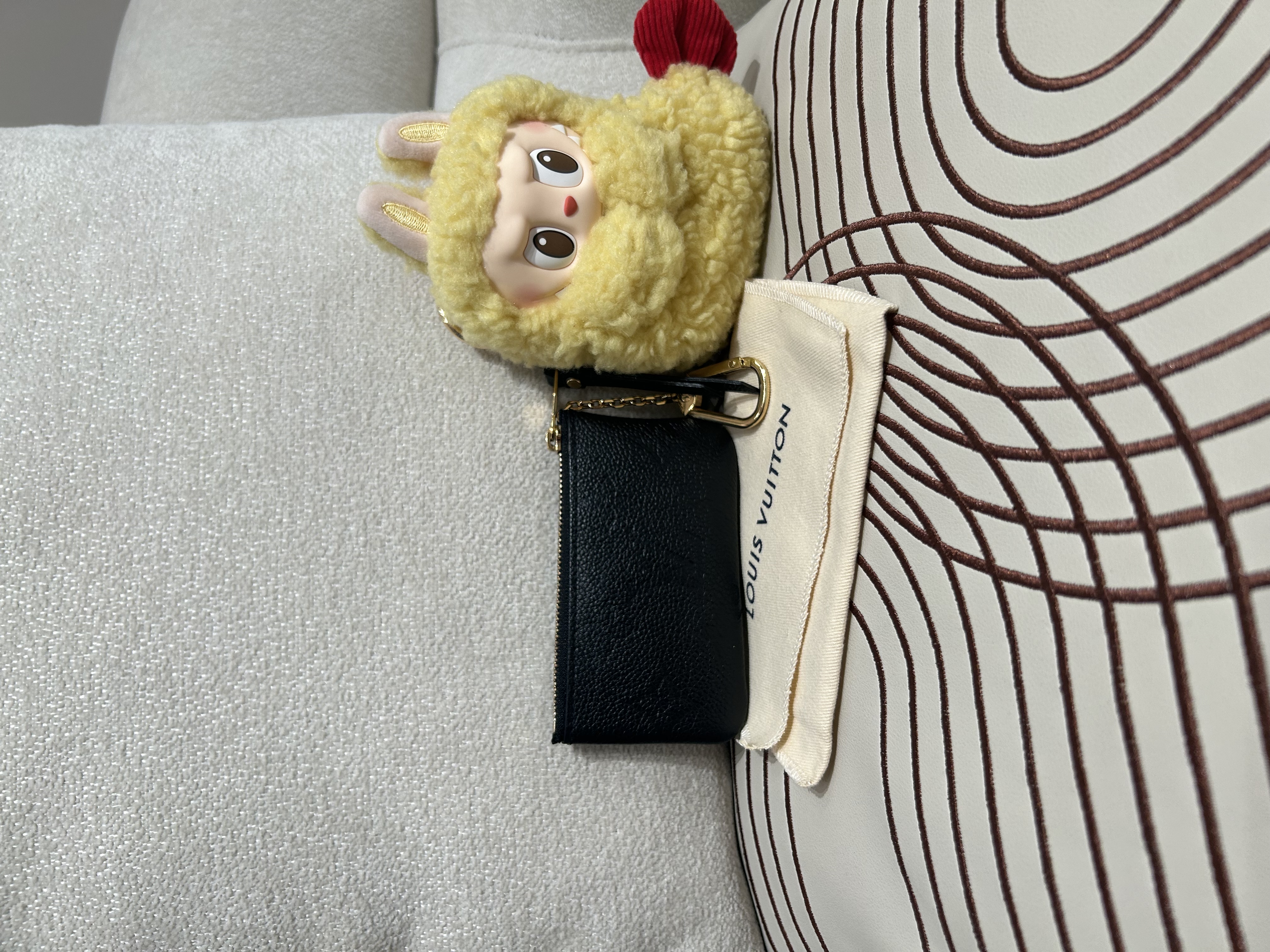 LV M80879 Key & Coin Case Calfskin Black 100%Authentic, 99%New ✅Dust bag✅Box