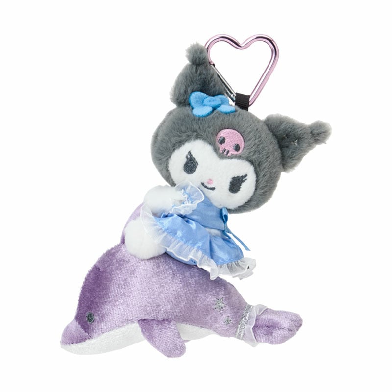 現貨｜Sanrio Kuromi 閃亮海豚系列 日版 吊飾 毛公仔 連心形扣 (13331-1)