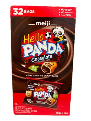 美國製造 Hello Panda 朱古力熊貓脆曲奇 (1盒32包) 平行進口 (此日期前最佳：2026-04-28)