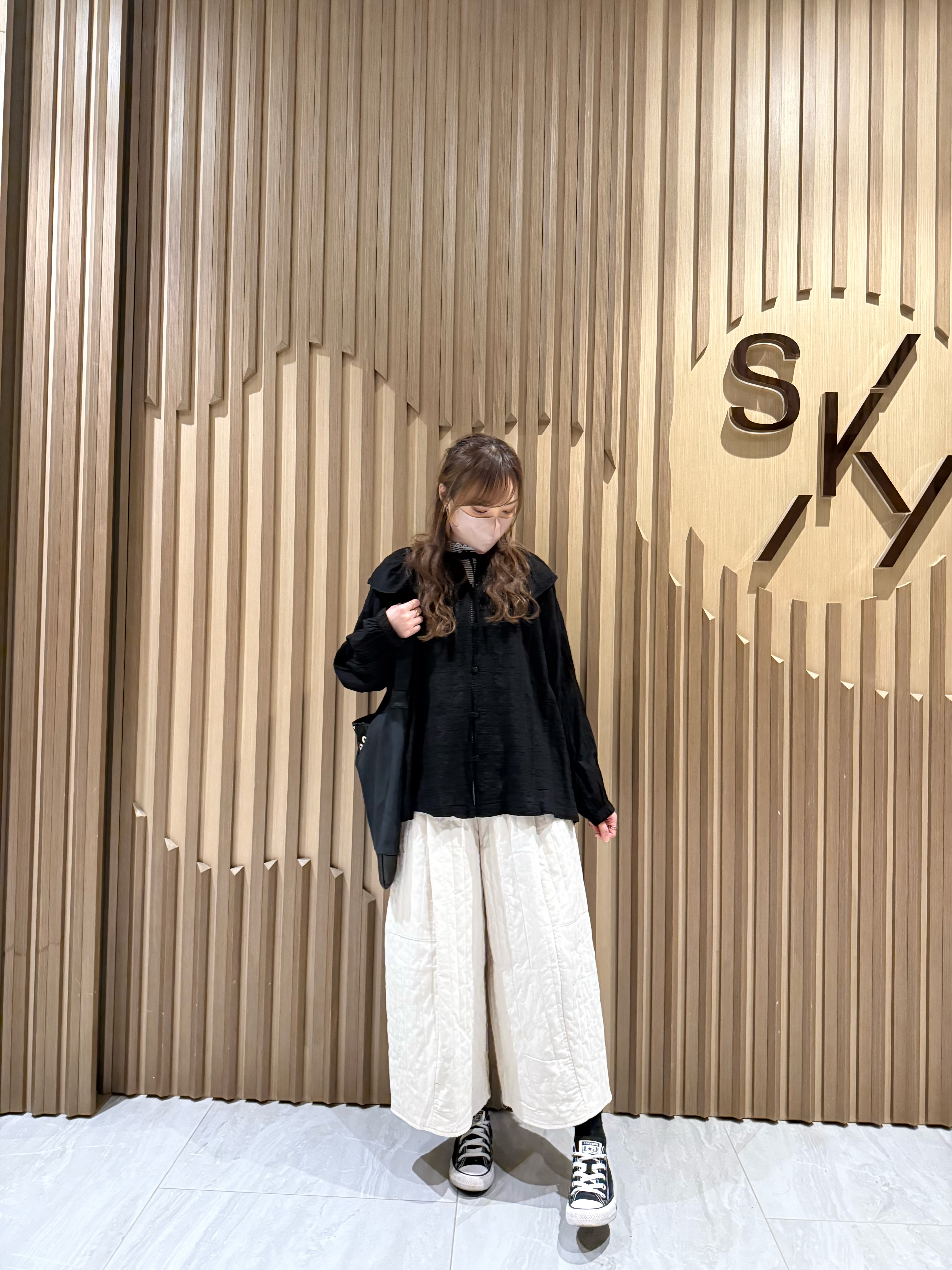 薄燈芯絨直紋裙褲