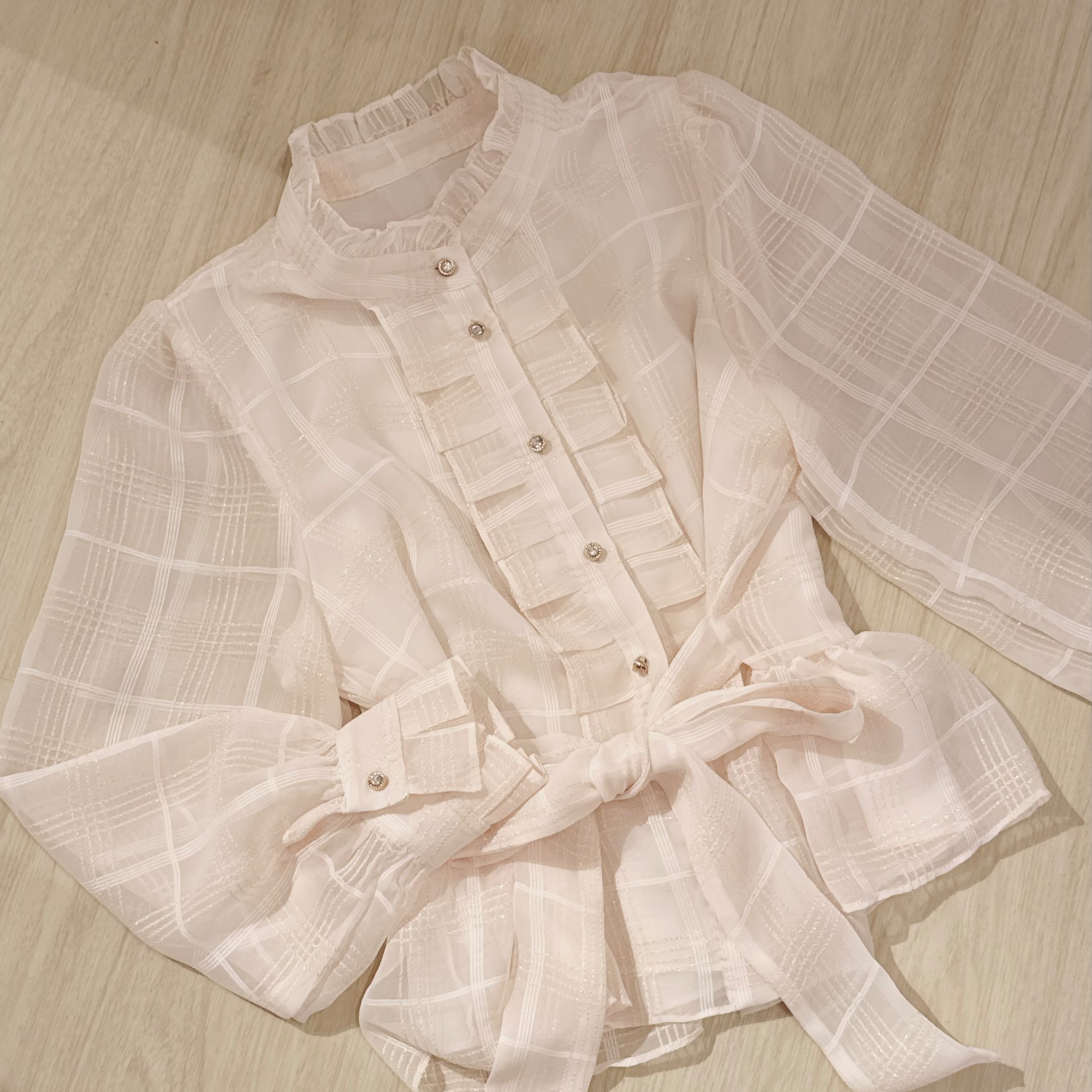 #HANNA-made# Victoria Gilded Plaid Blouse