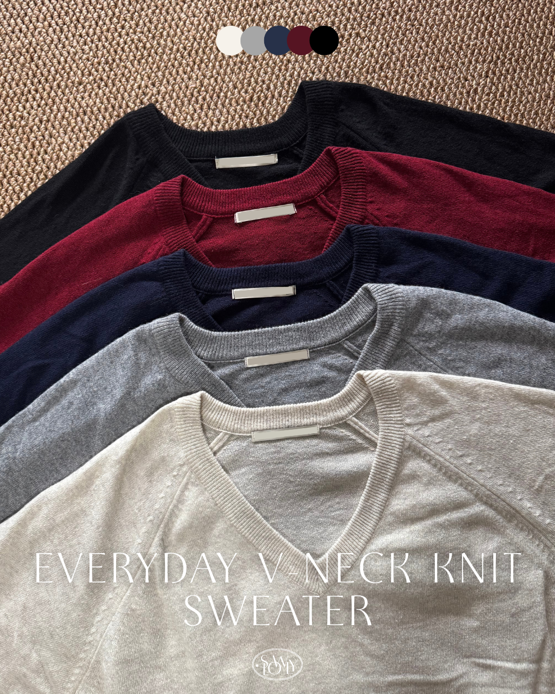 百搭羊毛V領針織上衣(五色入)