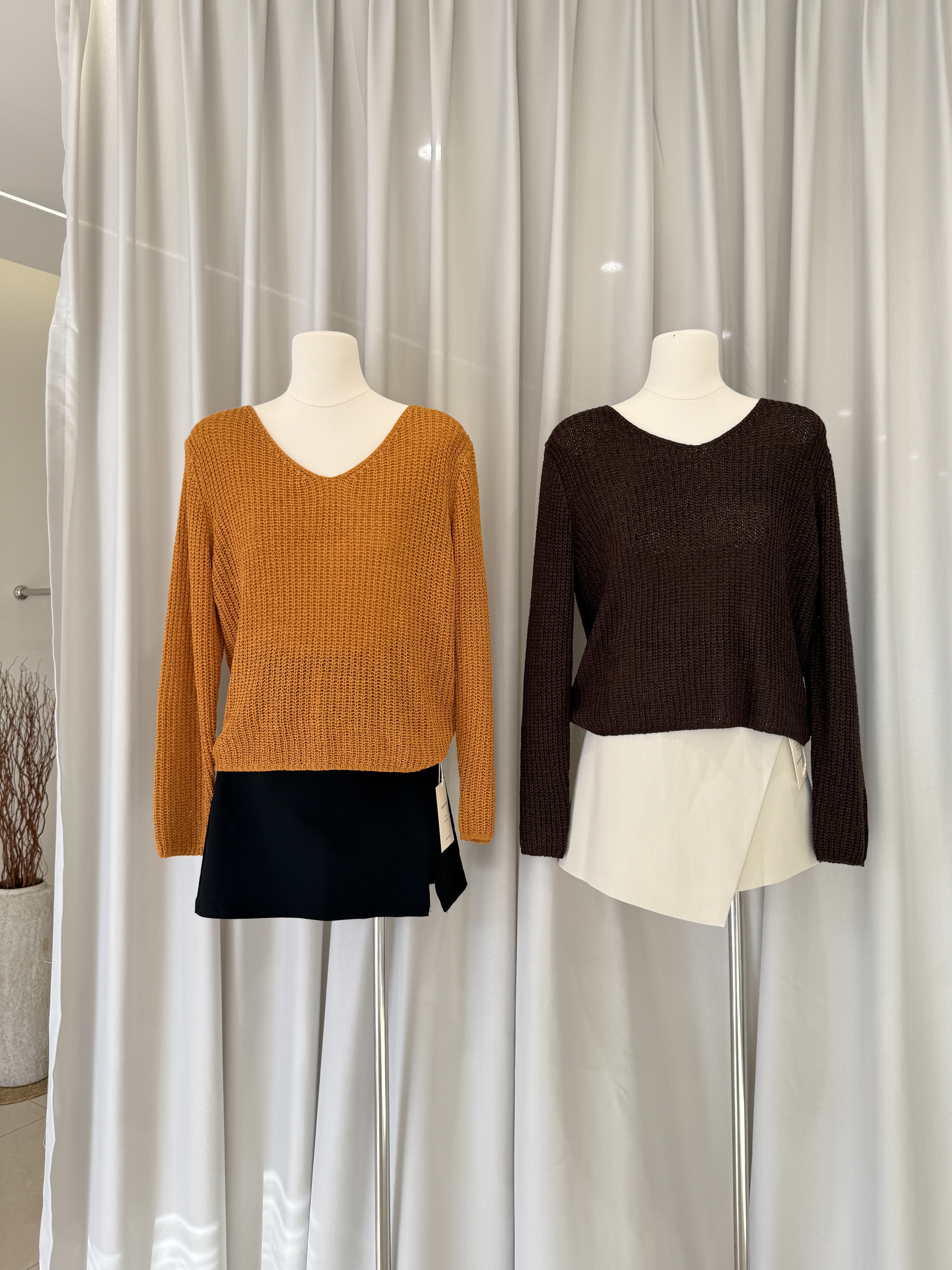 6738 爆款个性抽绳针织上衣