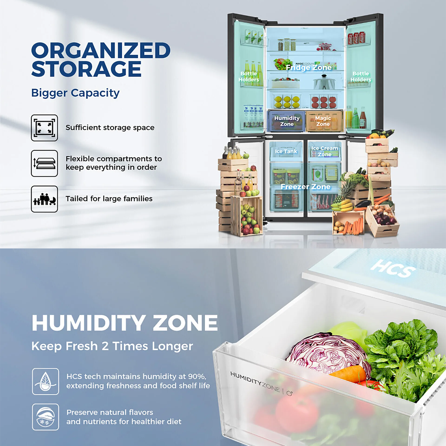 Haier 618L Multi-Door Inverter Glass Fridge White (HRF-IM618HG)