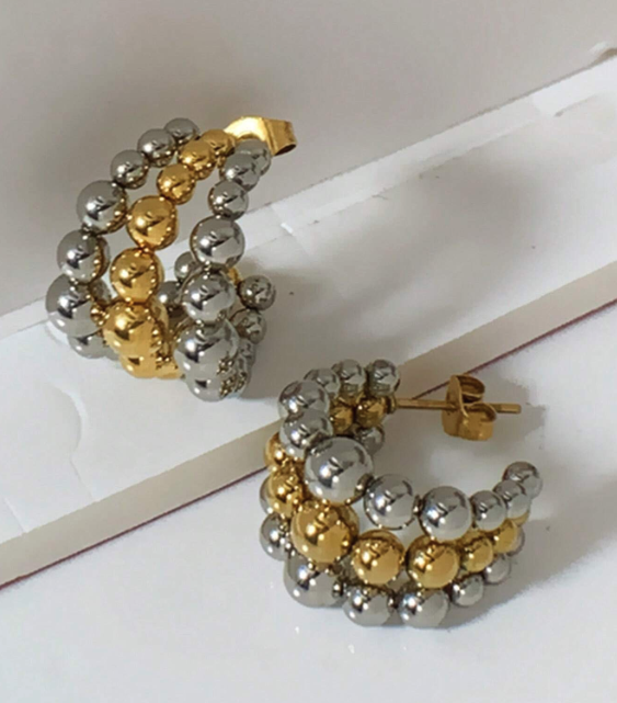 Orbit Duo Beaded Hoops