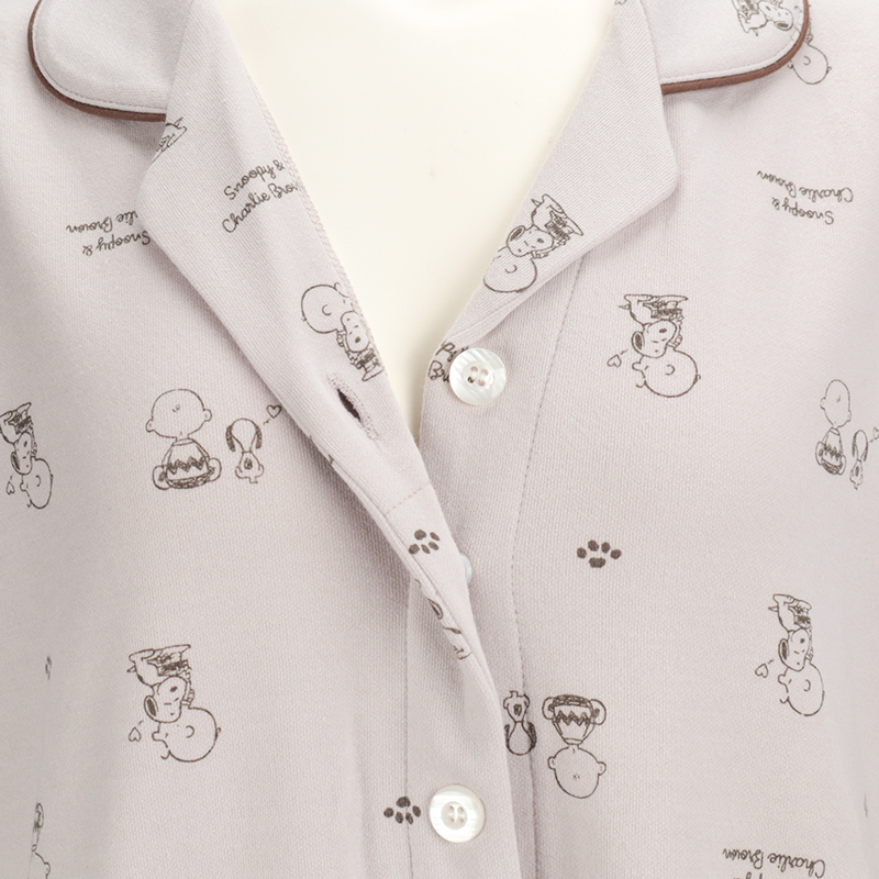 🇯🇵預訂 日本直送🇯🇵Snoopy史努比滿印米灰色孕婦哺乳長袖家居服套裝