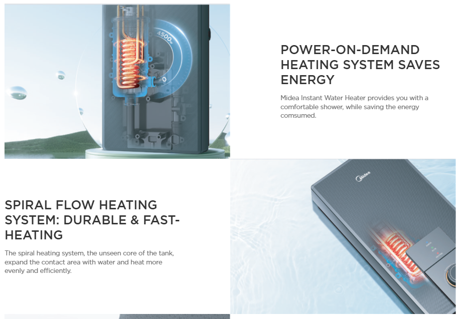 Midea 3800W Obsidian Black Instant Water Heater (MWH-3802MMBPMY-B-BB)