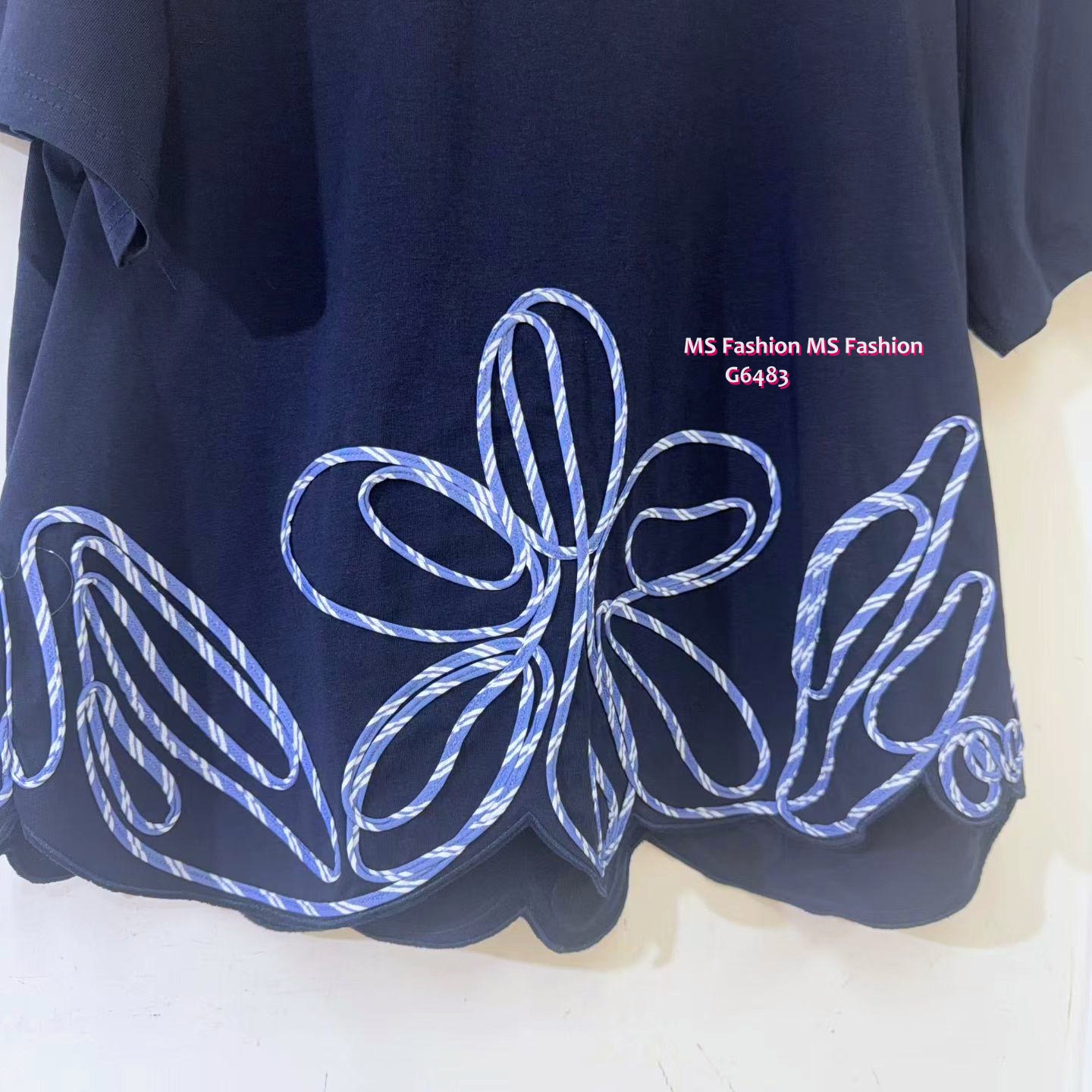 G6483 條紋花花top