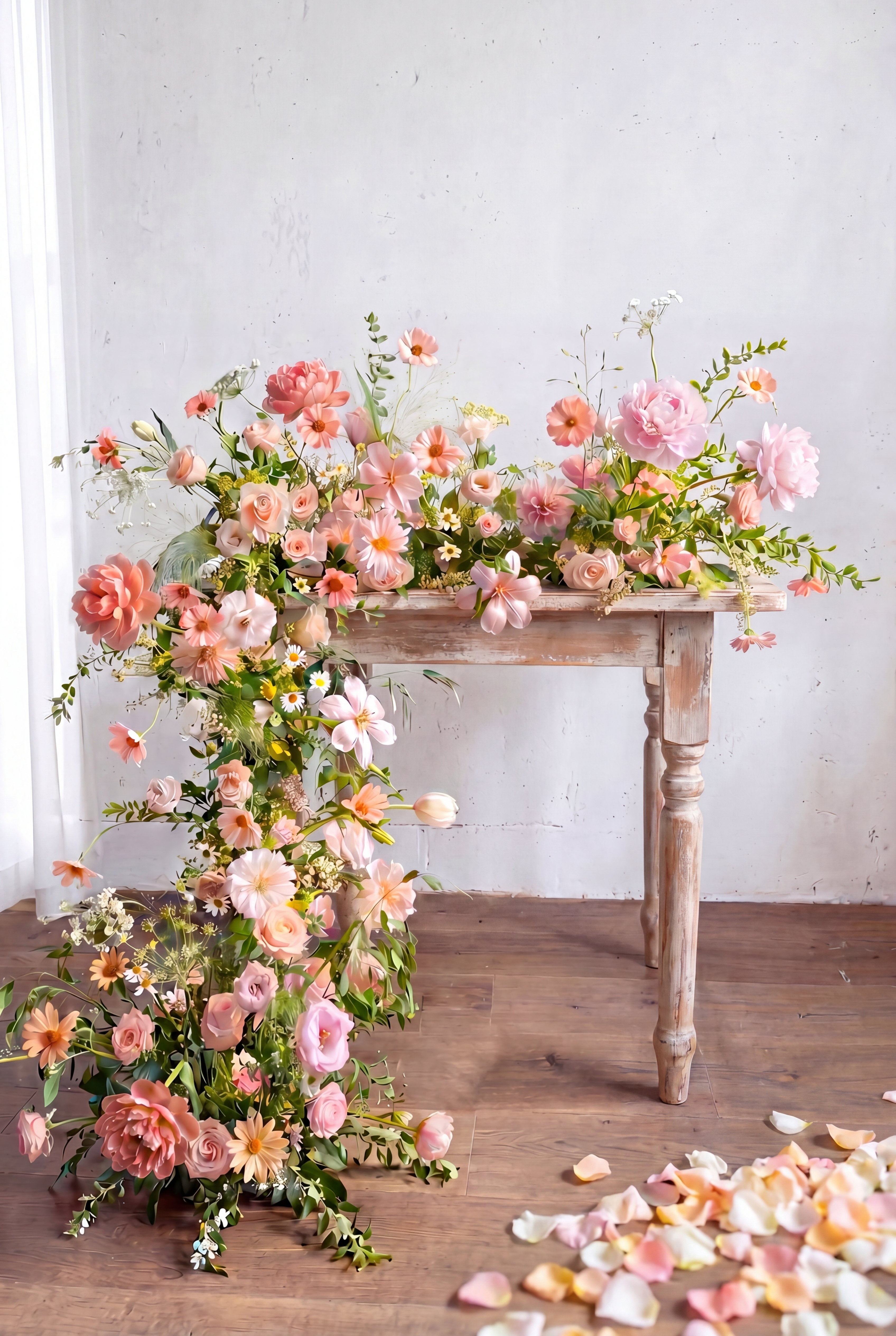 ❣️Deco Class -  Waterfall Table Arrangement - Peonies Fantasy 